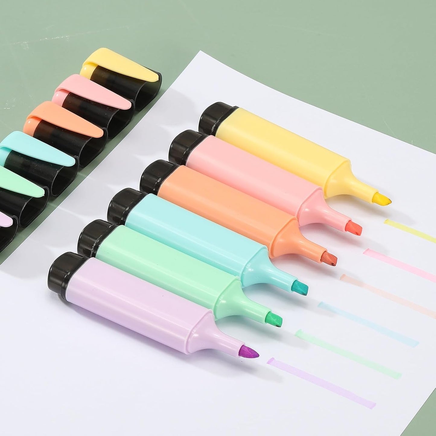 PATIKIL Cute Highlighters, 6 Pack no Bleeding High Lighters Colored Marker Pens Large Capacity Big Bulk Pastel for Office Supplies Books Journal Studying DIY Home, Green