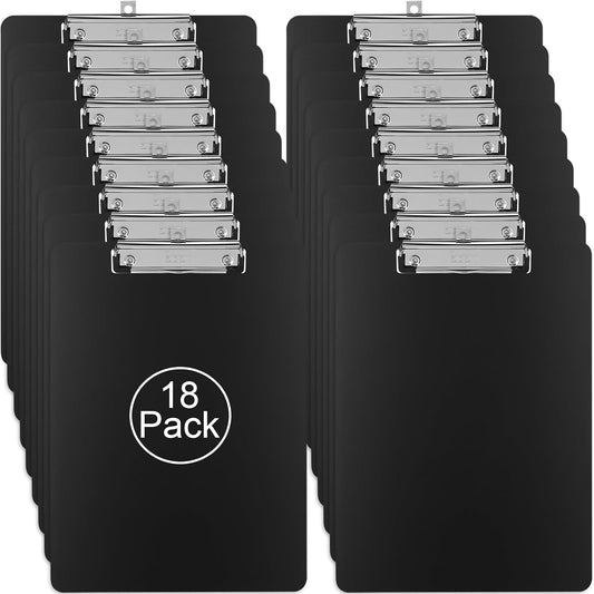 ZCZN Metal Clipboards, 18 Pack Heavy Duty Aluminum Clipboards 12 x 9 Inches, A4 Letter Sizer Document Holder with Low Profile Clip, Suitable for School, Office, Jobsite or Medical Staff, Black