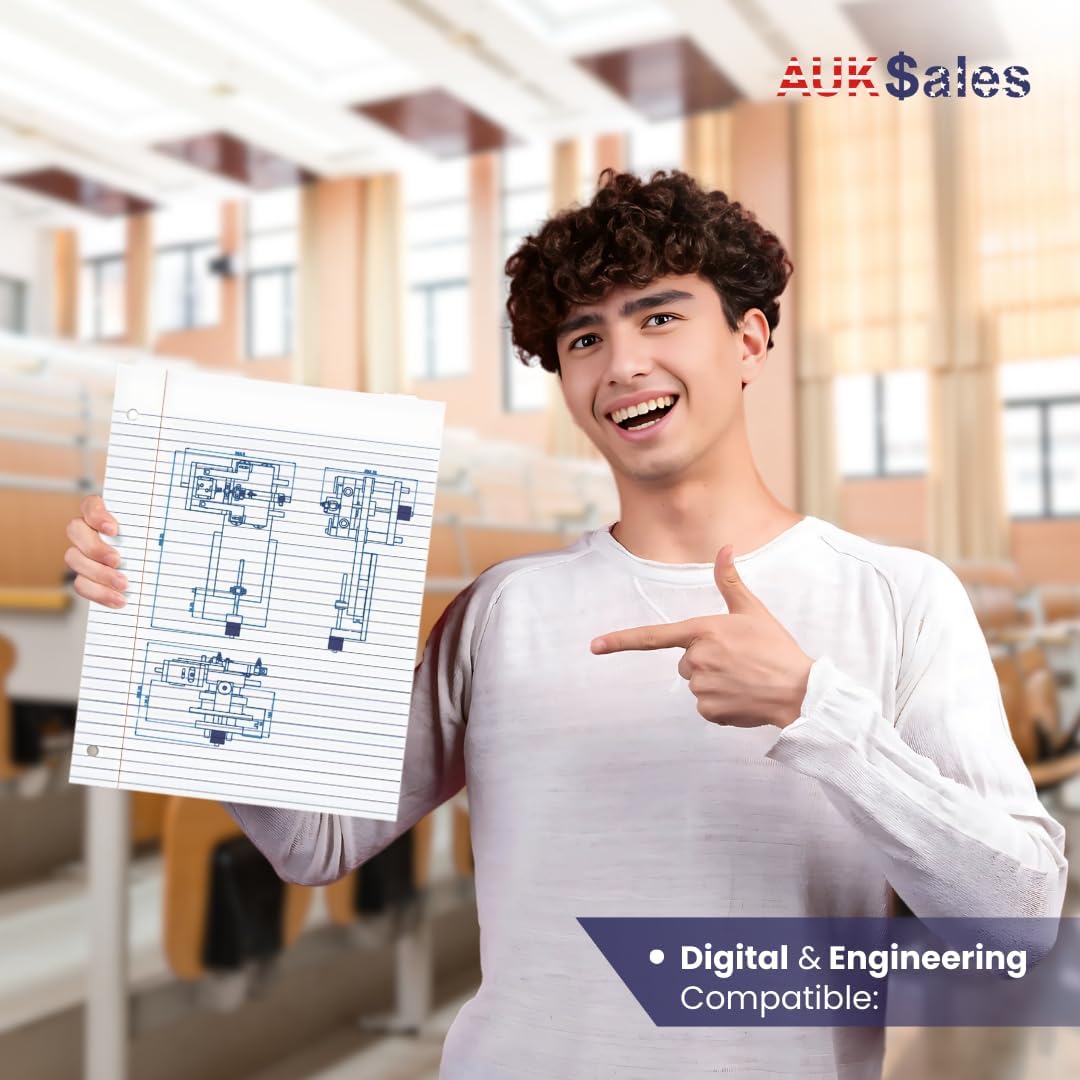 Loose Leaf Paper, Lined Notebook Paper, College Ruled Filler Paper, 100 Sheets, 3-Hole Punched, 10.5” x 8”, Binder Paper for Notetaking, Case Pack of 48