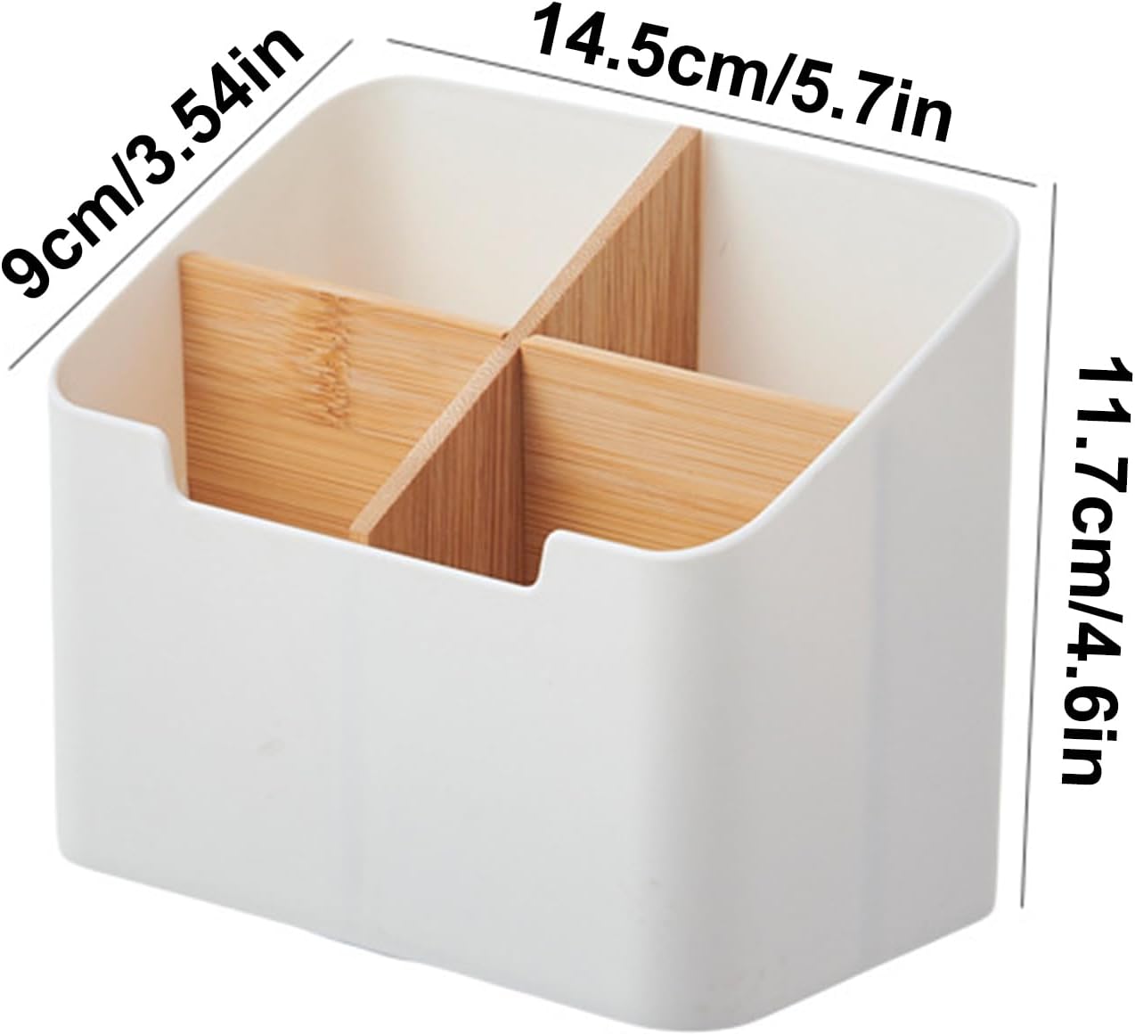 Remote Caddy Organizer - Sectioned Desk Holder, Modern Storage Stand, Neat Multi Compartment Container | Suitable Remotes Makeup Pens Brushes Gadgets Counters Nightstands Shelves Rooms Homekeeping Set