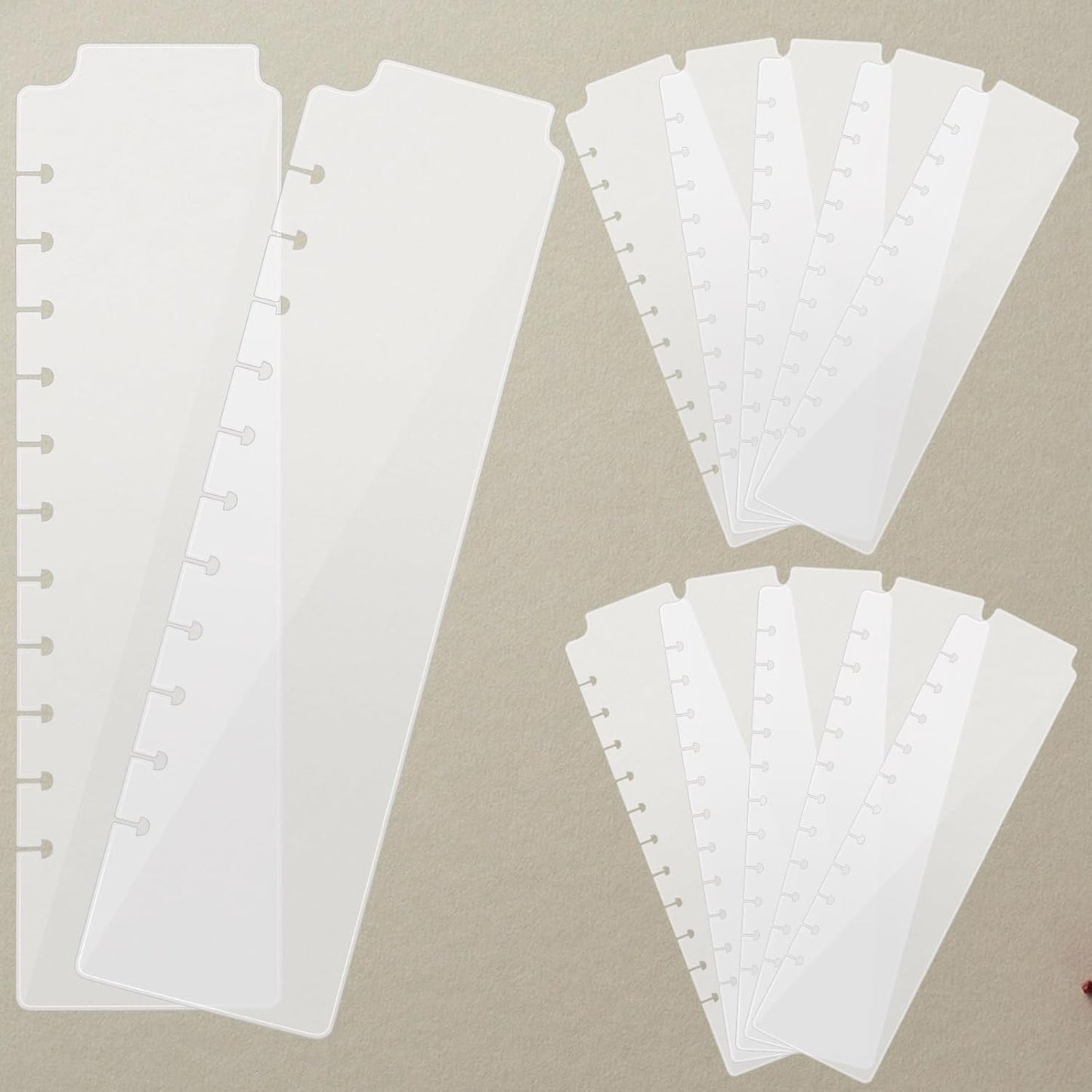 Affrolling12 Tab Discbound Dividers Classic 11 Discs Classic Planners 11 Inch Dashboard Semi-Transparent Blank Top Index Dividers Disc Bound Planner Supplies for Discbound Notebooks Office