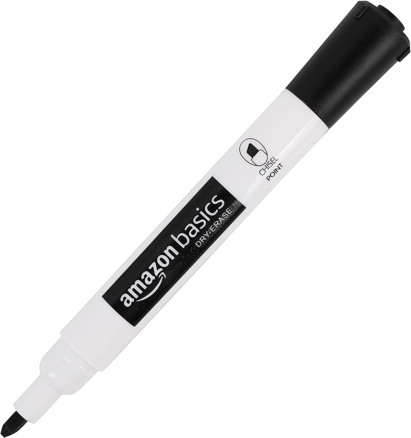 Amazon Basics 12-Pack Low-Odor Chisel Tip Dry Erase Whiteboard Markers, Black