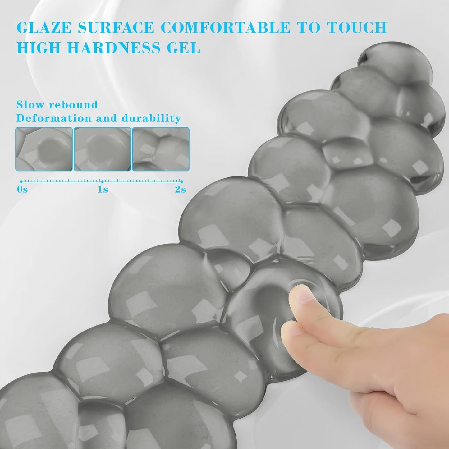 Gel Cloud Keyboard Wrist Rest, Cute Wrist Support and Arm Support Keyboard Rest for Keyboard Typing Pain Relief，Suitable for Office/Computer/Laptop/Gaming（Keyboard Wrist Rest Gray ）