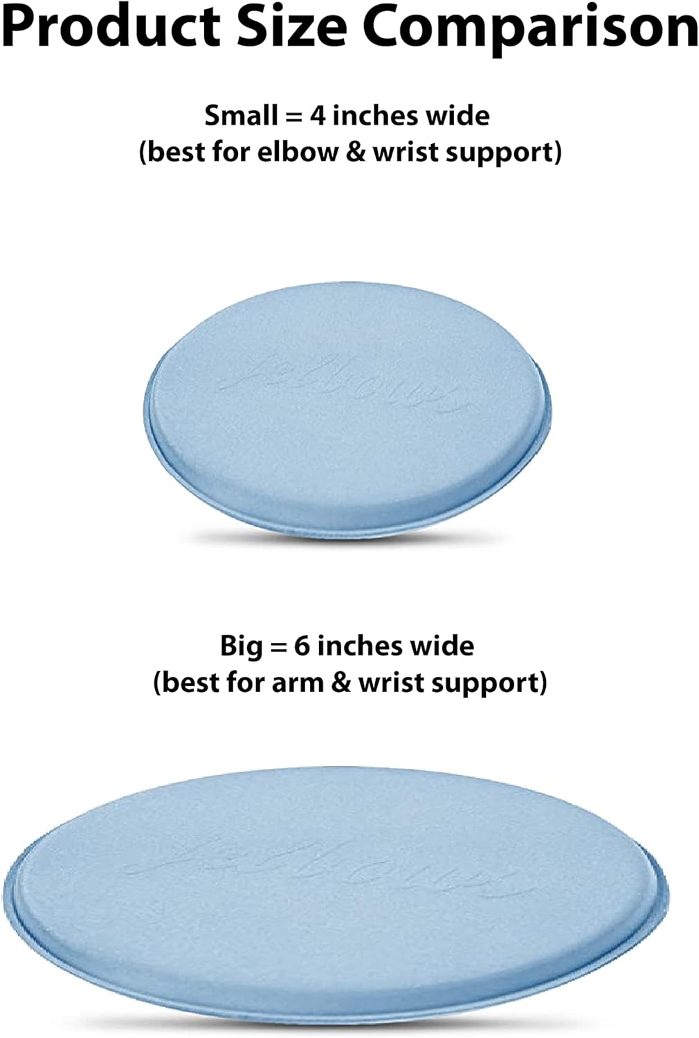 Jelbows Ergonomic Fabric Wrist Rest Set for Arms & Elbows, Comfort for Office & Gaming, Wrist and Typing Pain Relief, Support for Easy Typing, Durable, Lightweight & Comfortable (Small Blue, 2 Pack)