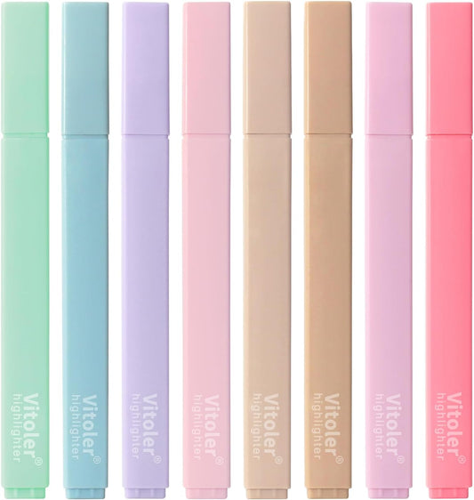 Vitoler Bible Highlighters Assorted Colors,8 Pack,Soft Chisel Tip,Highlighters Set for Aesthetic Office Supplies,Book Markers