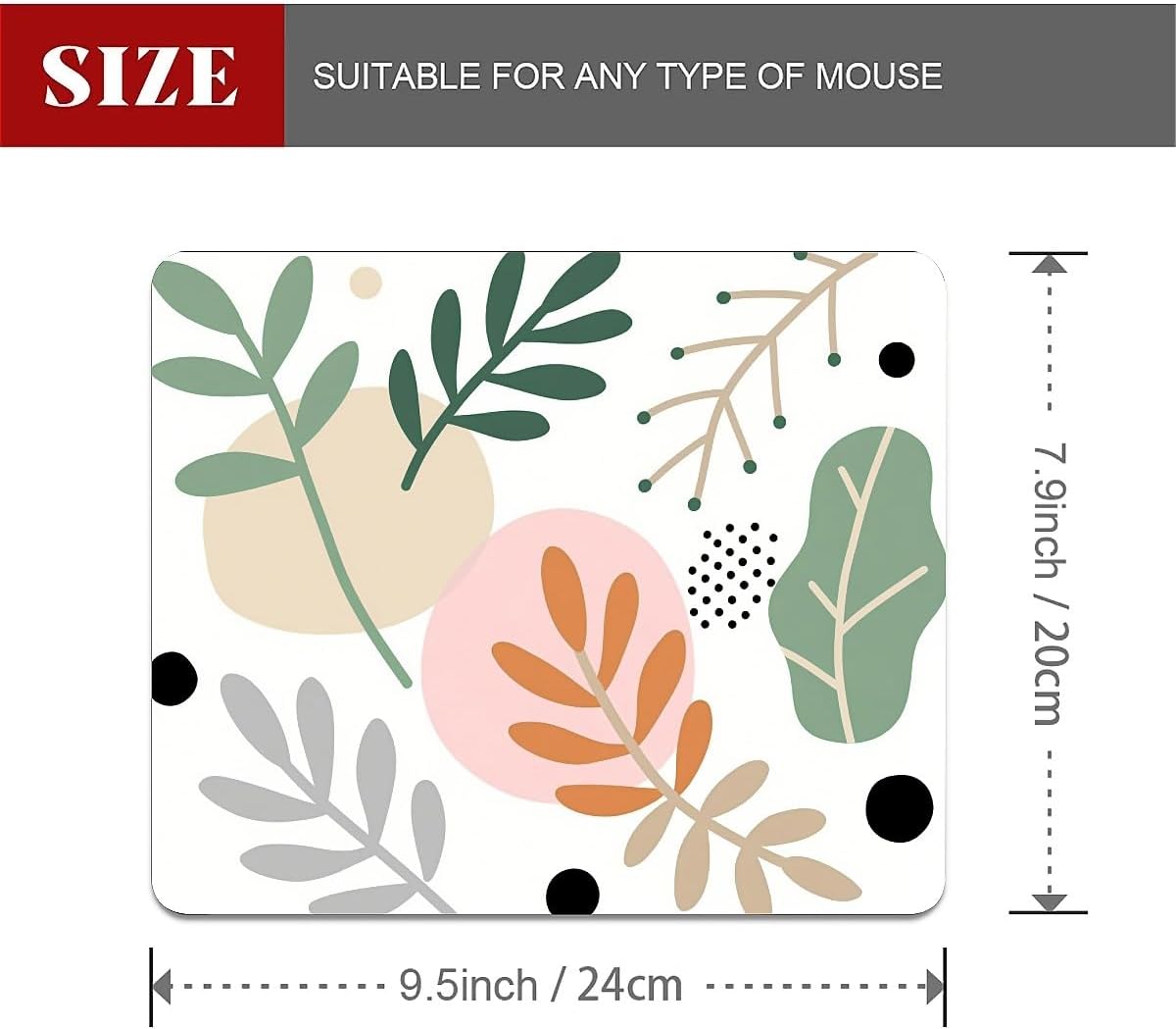 Square Mouse Pad Tropical Plants, Personalized Premium-Textured Custom Mouse Mat Design, Washable Mousepad Cloth, Non-Slip Rubber Base Computer Mouse Pads for Wireless Mouse