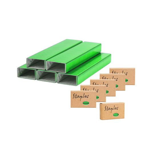 NatSumeBasics Colored Staples 6000 26/6 Metallic Green Staples Fit Desktop Manual Standard Stapler Refill Office Supplies Accessories (Green, 6000)