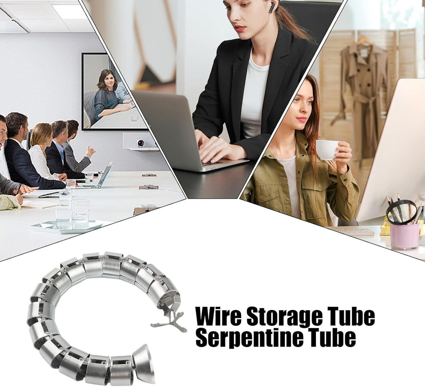 Cable Management Tube,Snake Shape Flexible Wire Organizer | Cord Protector Sleeve - for Pc TV Phone Laptop Tablet Cinema Home Dorm School