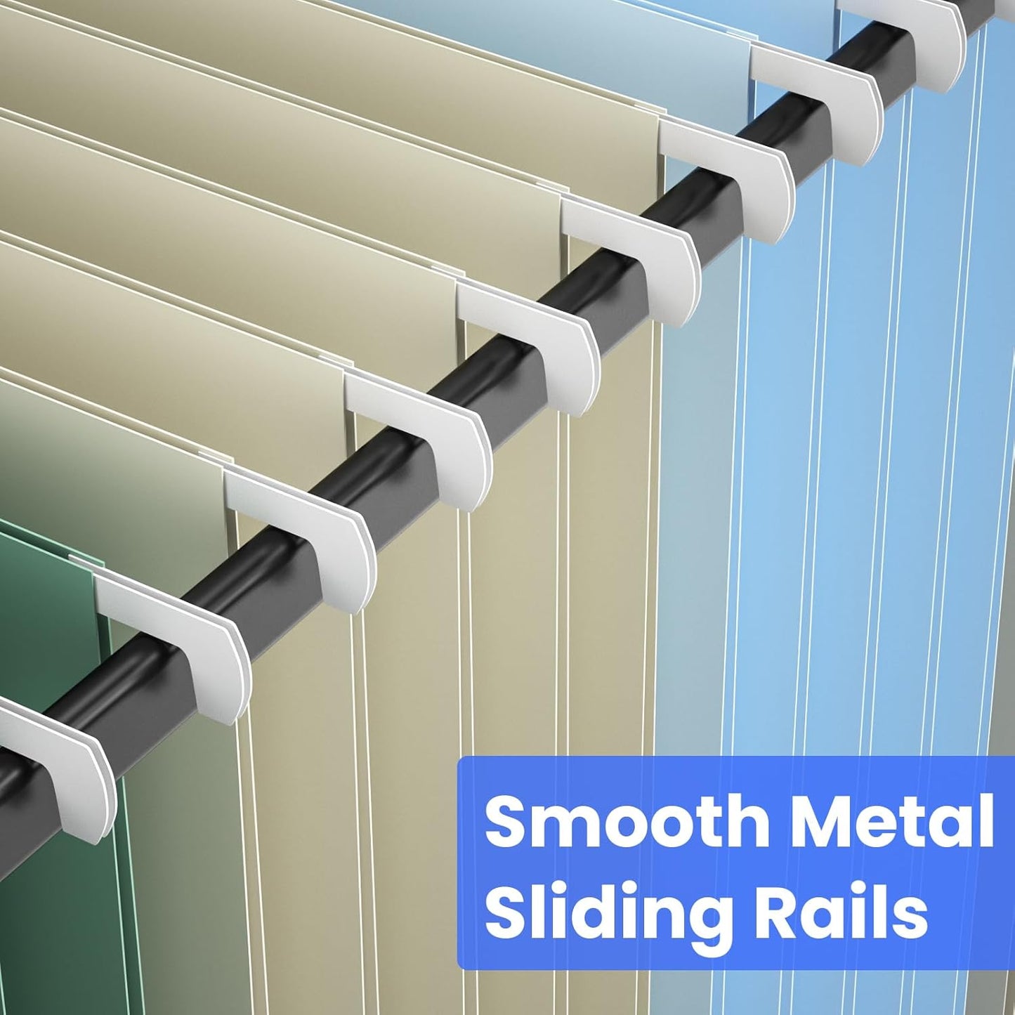 Hanging File Folders Letter Size, Metal File Frame with 50 Pcs Colored Hanging File Folders, 1'' Extension 1/5-Cut Tabs File Organizer Includes Hanging Folders for Desk Office Filing Cabinet