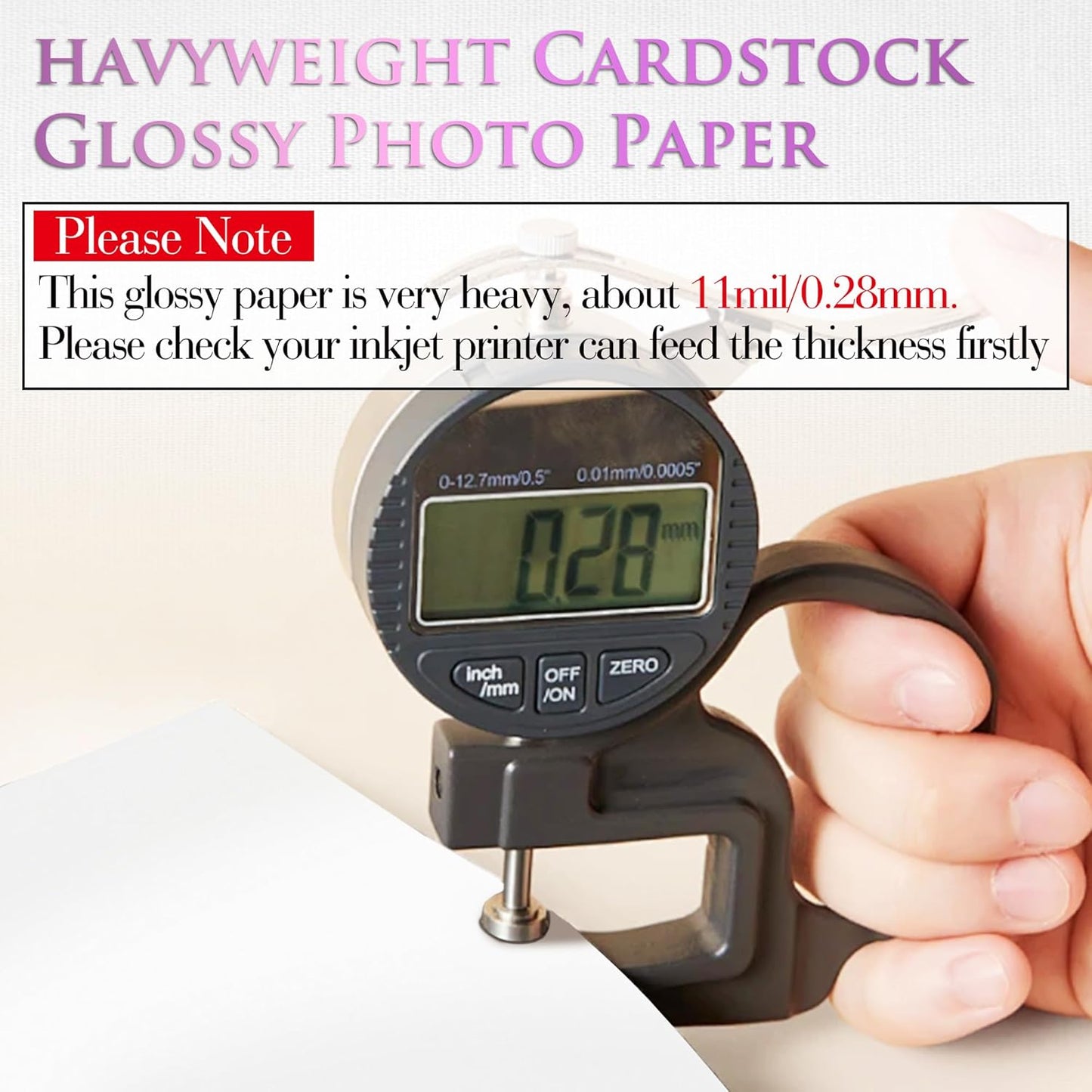 A-SUB Heavyweight Glossy Photo Paper 8.5 x 11 Inch 61lb 230GSM Thick Photo Printer Paper for DIY Cards Calendars for Inkjet Printers 100 Sheets