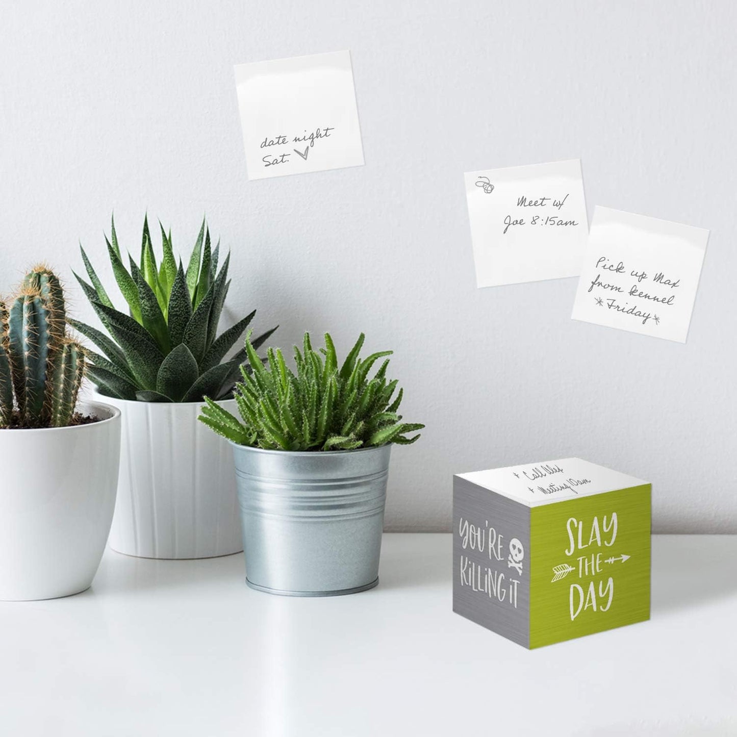 Motivational Sticky Note Cube / 600 Sheets / 2.75" Memo Block Printed on 4 Sides/Bright Empowering Messages