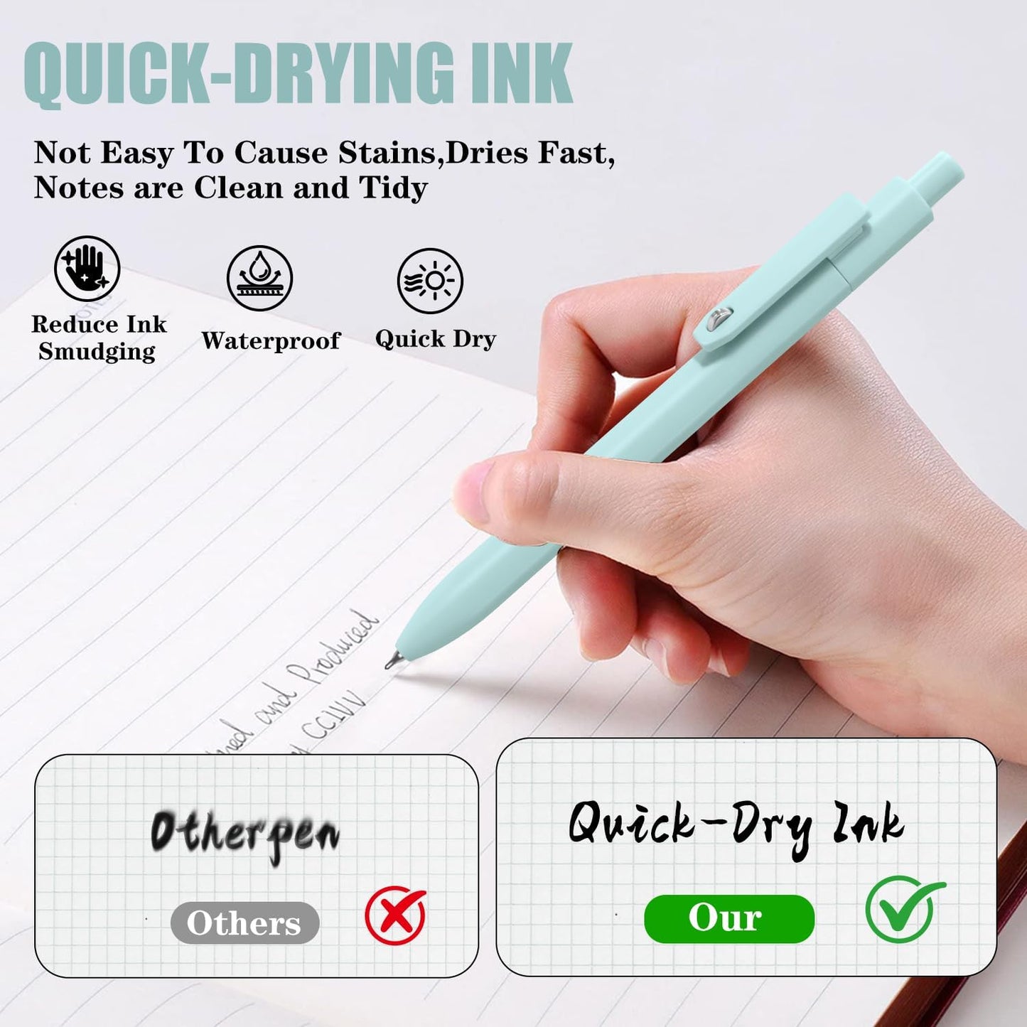 Gel Pens,8pcs Fine Point Smooth Writing Black Ink Retractable Journaling Pens Ballpoint, Quick-Dry Cute Fidget Pens for School Supplies Office Desk Accessories