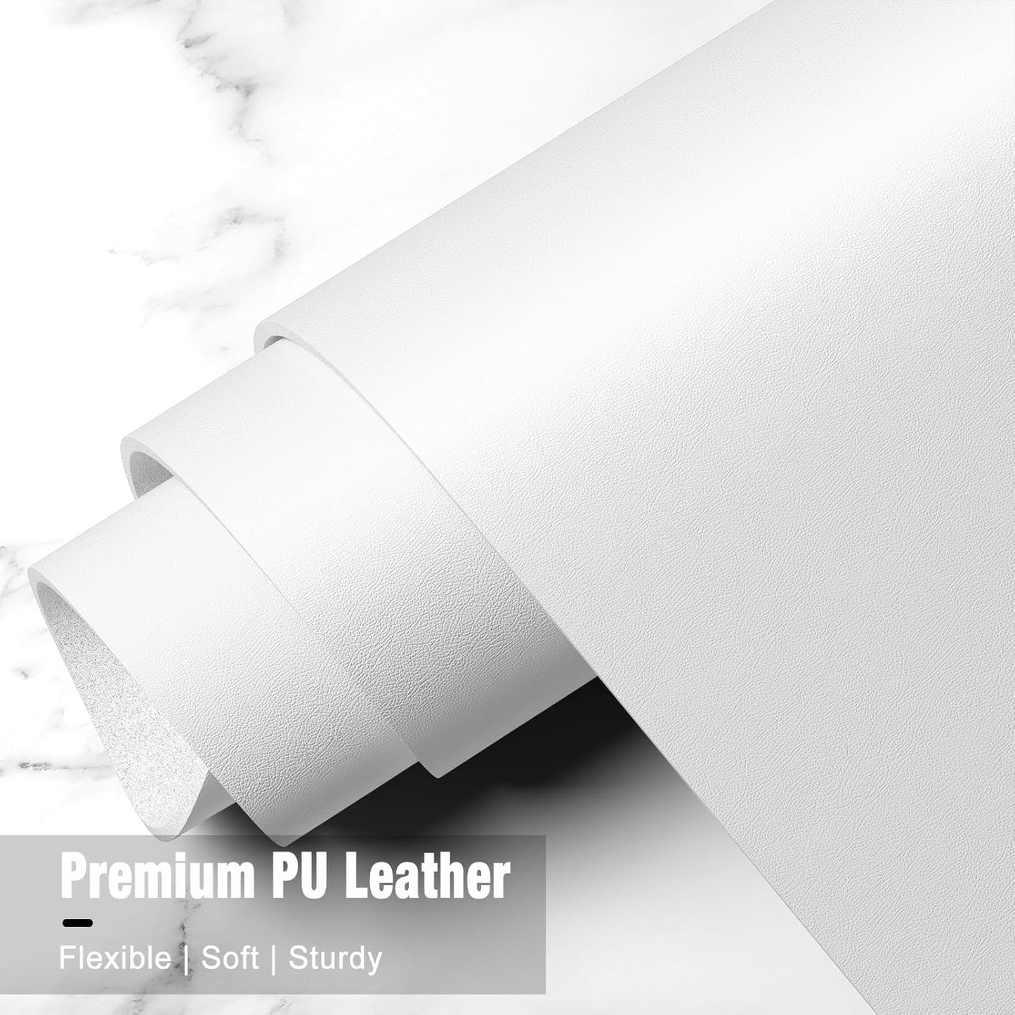 Hsurbtra Desk Pad, 48" x 17" PU Leather Desk Mat, XXXL Extended Mouse Pad, Waterproof Desktop Blotter Protector, Non-Slip Ultra Thin Large Laptop Keyboard Writing Mat for Office Home, White