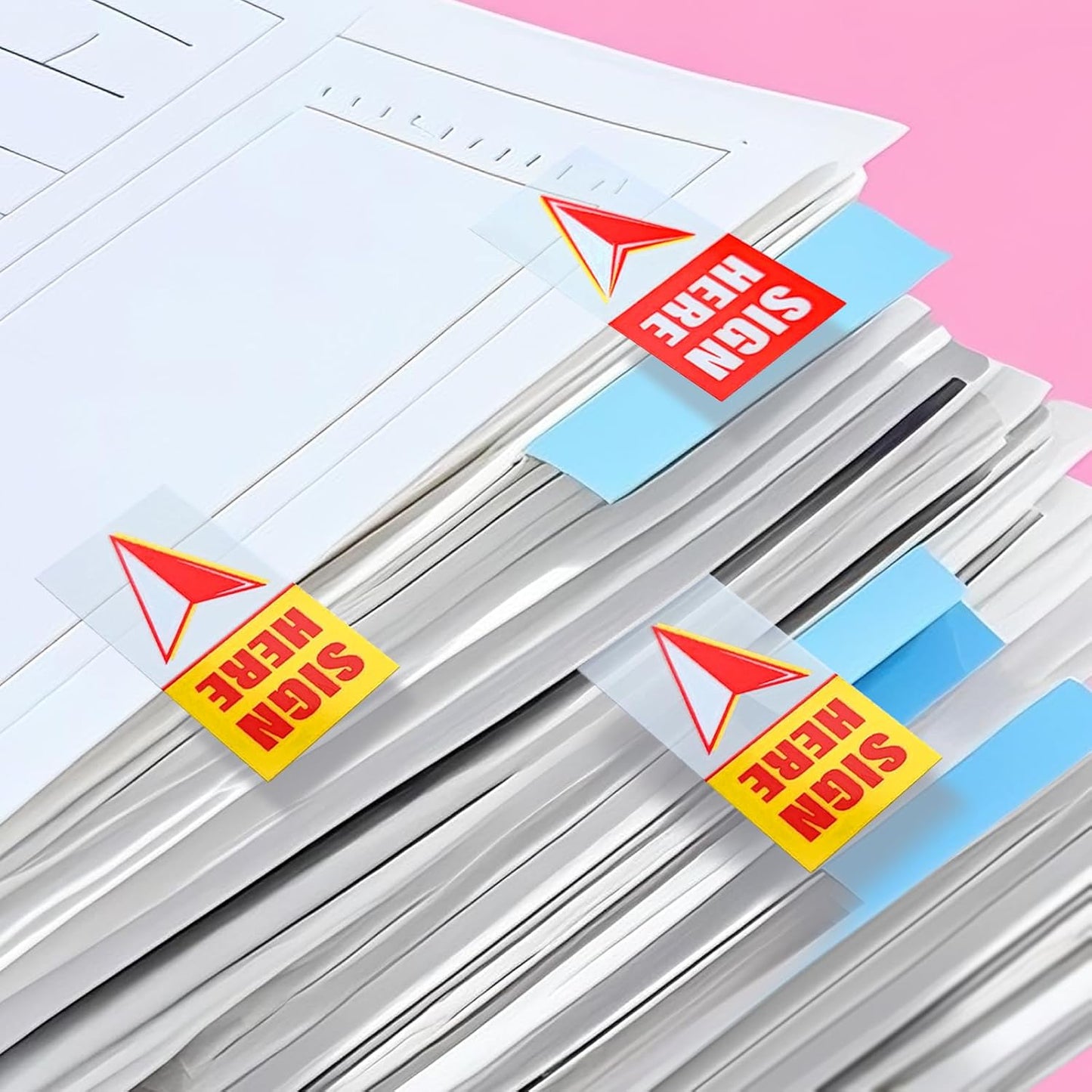 Sign Here Index Marker, Assorted Colors Sign Here Tabs Sign Post Here Index, Flags Vital Signs Sticky Notes for documents notebooks Contracts, Books,Files or Notary Supplies