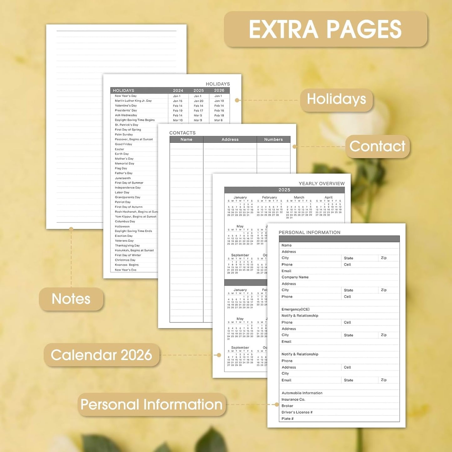 Ymumuda Academic Planner 2026, Daily Weekly and Monthly Calendar Planner (Jan.2026-Dec.2026),8.4"×6.3", Hardcover Notebook Teacher Supplies, Premium Thick Paper, Planners for School Work Office