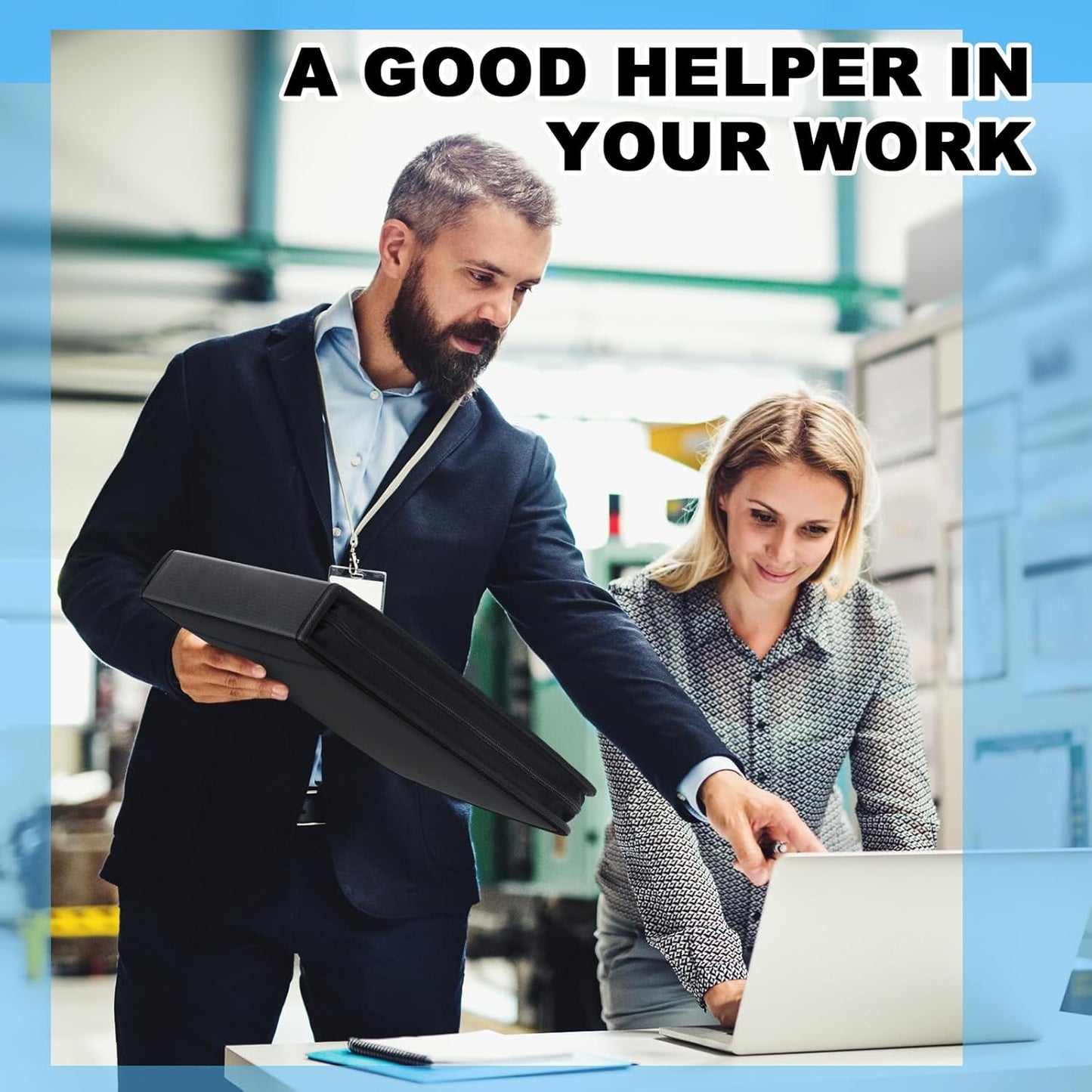 Henoyso 3 Rings Fireproof Business Check Binder with Zipper 1 Inch DRings 3 on a Page Fit 3 & 9 Holes Check 600 Sheets Capacity Organizer Binder for Office Storage End Stub Deskbook(Black)