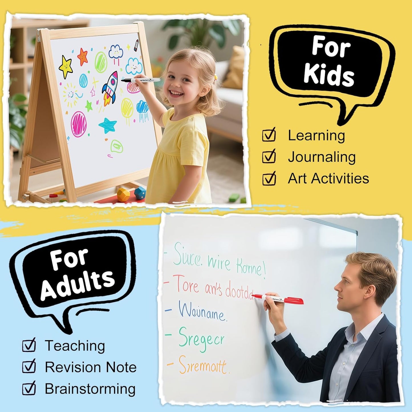 Duchong 30 Packs Dry Erase Markers in 15 Assorted Colors, Fine Tip Whiteboard Markers for Kids Teachers, Dry Erase Pens Bulk for Classroom Home, Back to School Supplies