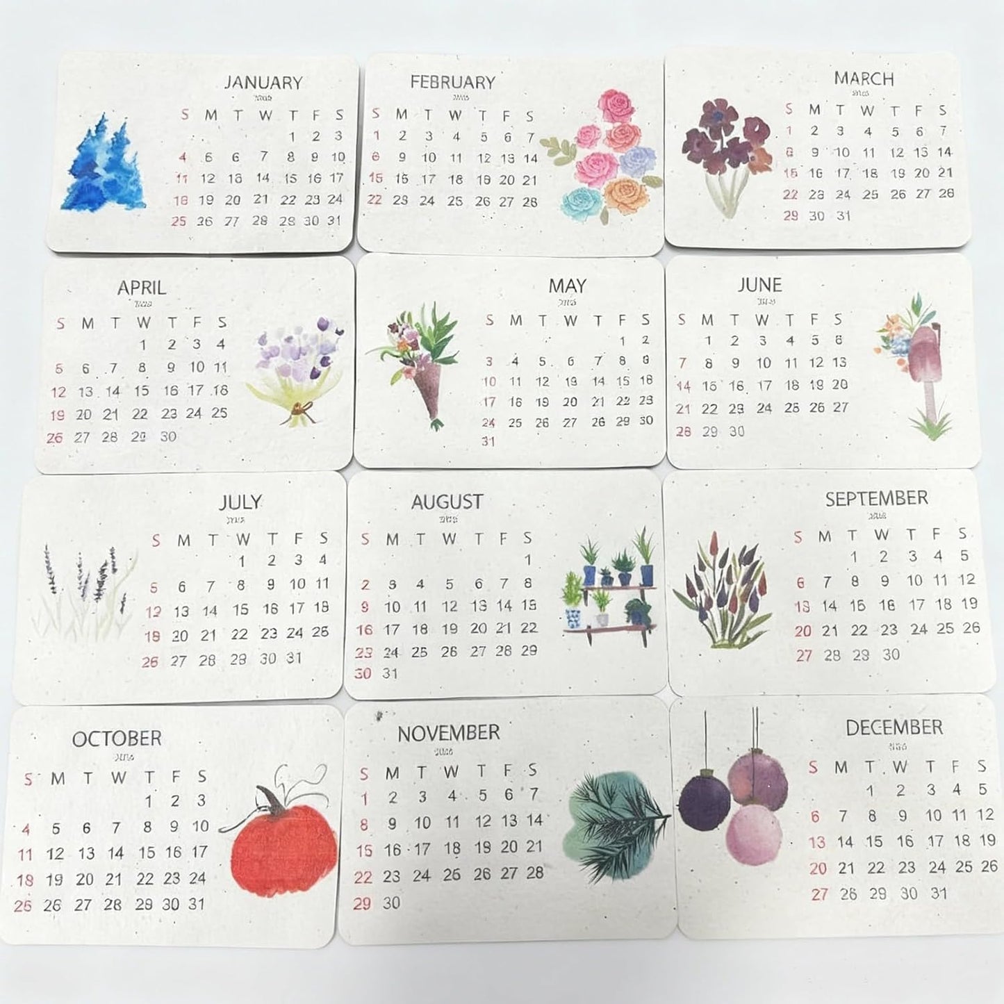 Plantable Seed Calendar 2026, Eco-Friendly Plantable Love Seed Calendar 2026,Perfect Modern Greening Calendars Planner, Month Biodegradable Paper Planner, for Garden and Decor
