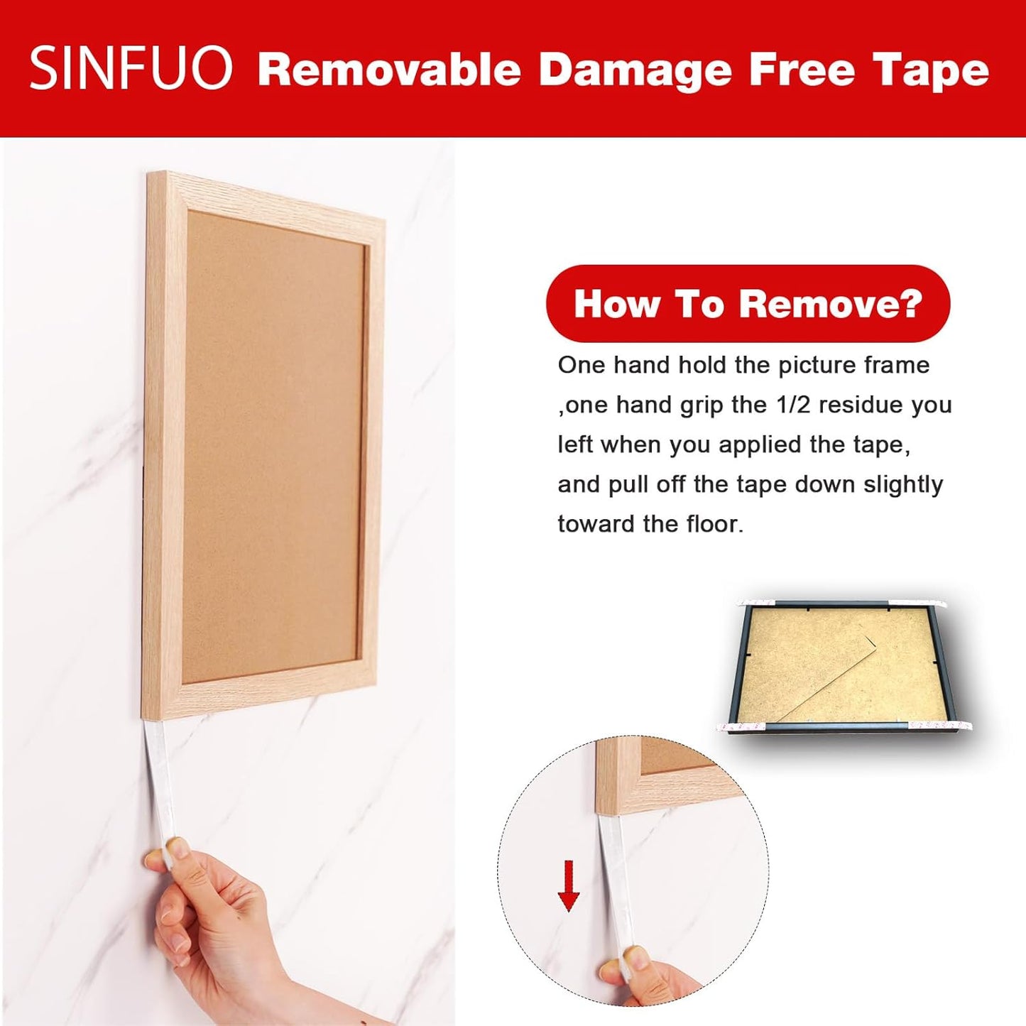 32 X-Large Picture Hanging Strips Refill,No Damage Adhesive Strips for Frame, Removable Picture Hanger for Poster，Wall Sticky Double Sided Tape Heavy Duty Variety Pack
