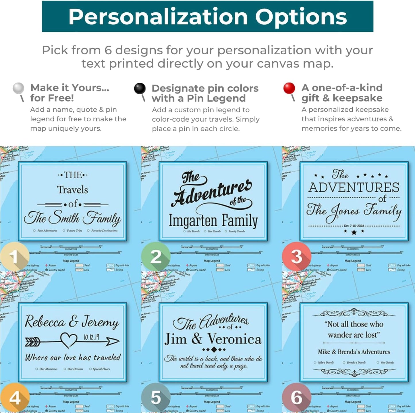 Canvas Classic World Map Pin Board – Framed Travel Map with Pins for Wall – Personalized Push Pin World Map for Tracking Journeys – 27.5" x 39.5" Textured White Frame