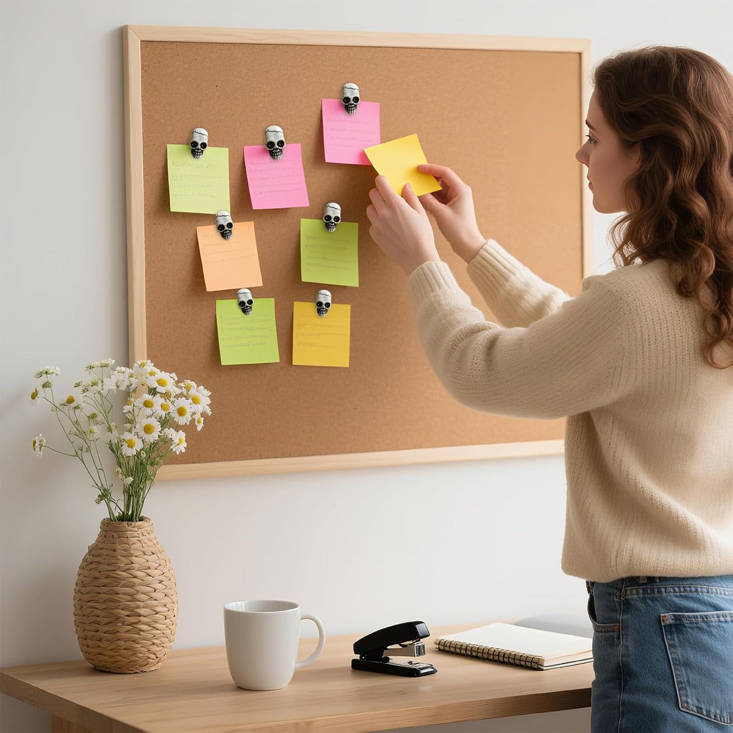 Ackron Skull Push Pins, Decorative Creative Thumbtack, Office Tacks for Bulletin Board, Cork Boards, Map, Photo, Wall Fixed, Picture, Paper, Memo, Note, Office Supplies Accessories 20 Pieces