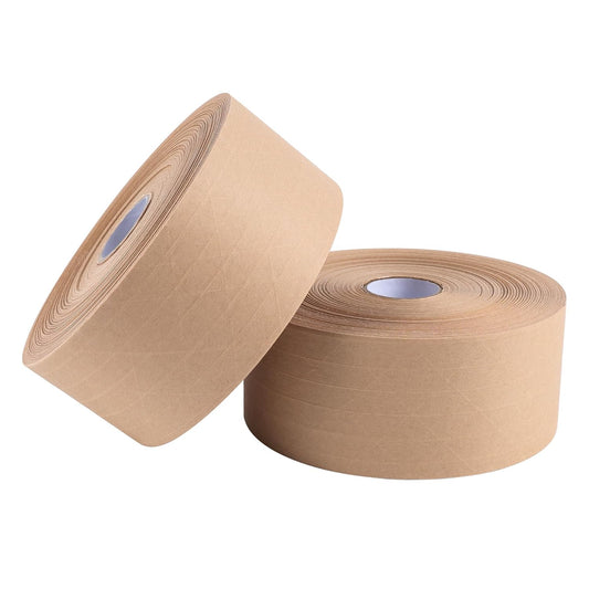 Lichamp 2-Pack Water Activated Kraft Paper Tape, 2.75" x380 ft Heavy-Duty Eco-Friendly Packaging Tape, Recyclable & Writable for Shipping, Ecommerce, Logistics Boxes