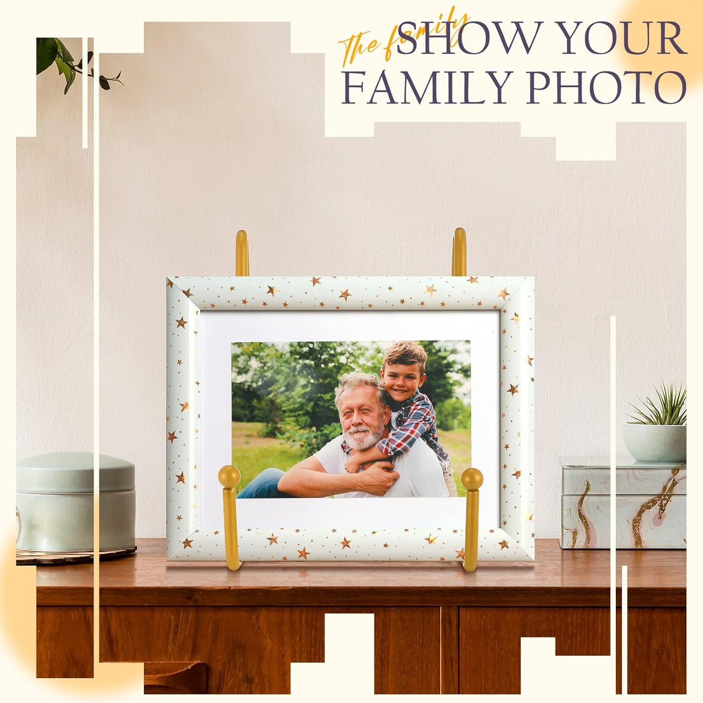 Mixweer 12 Pcs Book Stands for Display Metal Picture Frame Stand Book Plate Picture Holder Easels Photo Holder for Decorative Display(4.3 Inch,Gold)