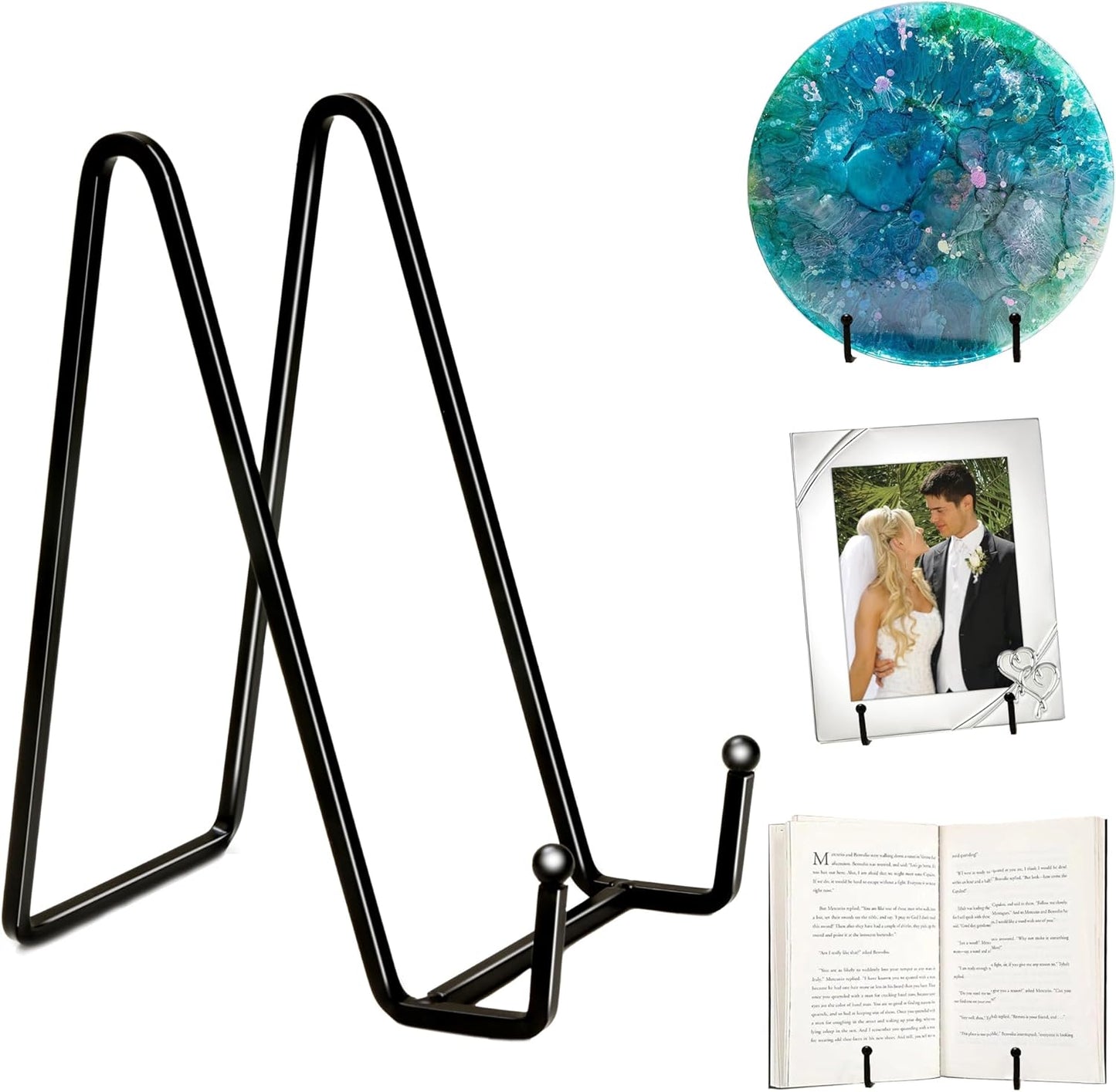 3 Pack 6" Metal Square Plate Stands for Display,Plate Holders Display Stands Can Be Used for Picture Stands,Book Stands for Display,Plate Display Stands,Easel,Photo Frame Stands,Plaque Stands,Desktop Stand.