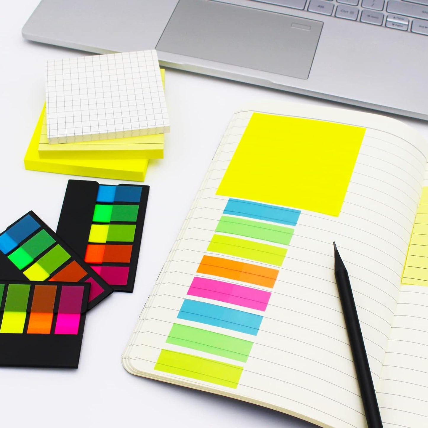 Page Flags Markers Assorted Color, 600 Pages Total, 0.47x1.73 Inch Standard Flag Tabs, Easy to Post, 6 On-The-Go Dispensers/Combo Pack