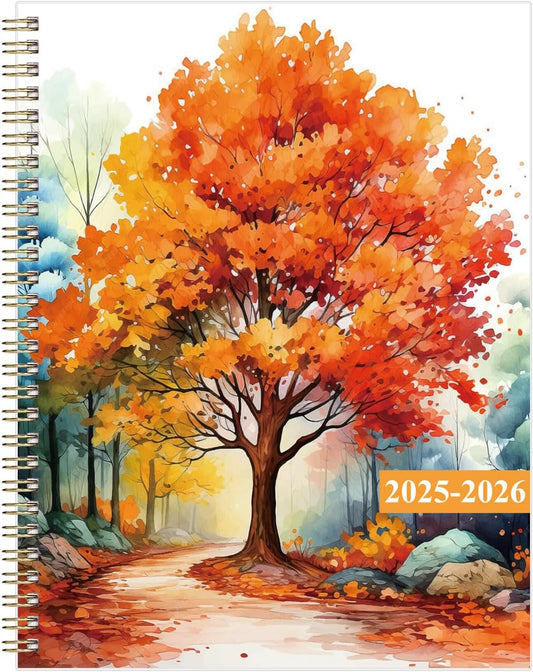 2025-2026 Planner - 8.5" x 11" Weekly Monthly Planner from July 2025 to June 2026, Planners 2026 with 12 Monthly Tabs, Inner Pocket, Elastic Closure, Maple