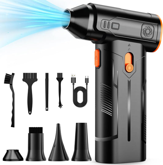 Compressed Air Duster, 130000RPM Multi-Gear Adjustable Electric Air Duster with Brushless Motor, Replaces Compressed Air Cans, Rechargeable Cordless Air Blower for Home Outdoor Computer Keyboard Car