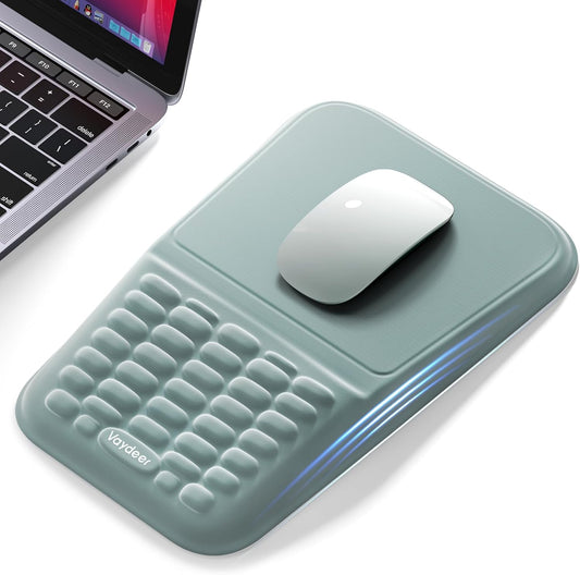 Vaydeer Ergonomic Mouse Pad with Wrist Rest – Memory Foam Mouse Pad with Wrist Support & Massage Bulge, Non-Slip PU Base, Relieves Carpal Tunnel Pain – Ideal Mouse Wrist Rest for Office & Home (Gray)