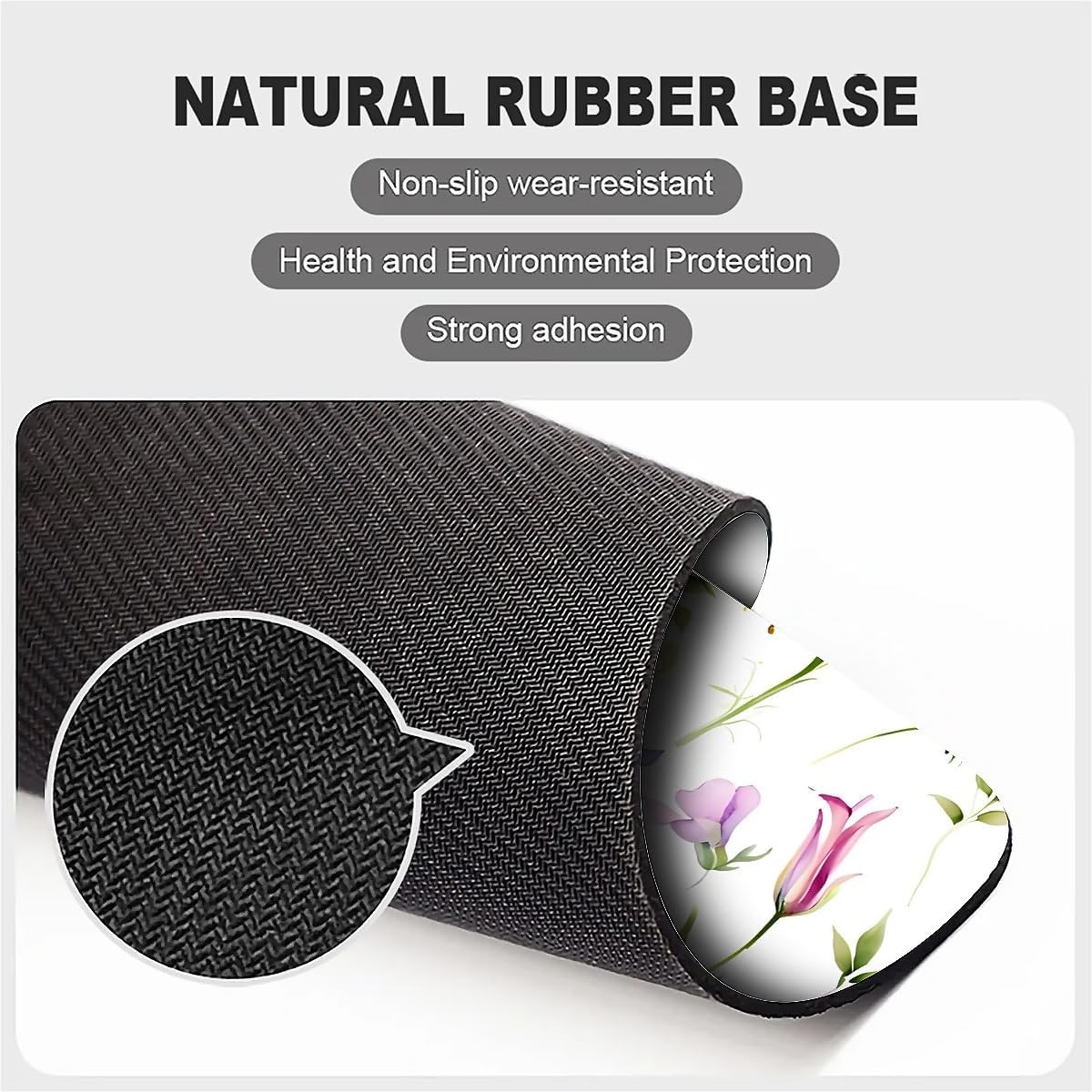 Square Mouse Pad Beautiful Flowers Plants 5, Personalized Premium-Textured Custom Mouse Mat Design, Washable Mousepad Cloth, Non-Slip Rubber Base Computer Mouse Pads for Wireless Mouse