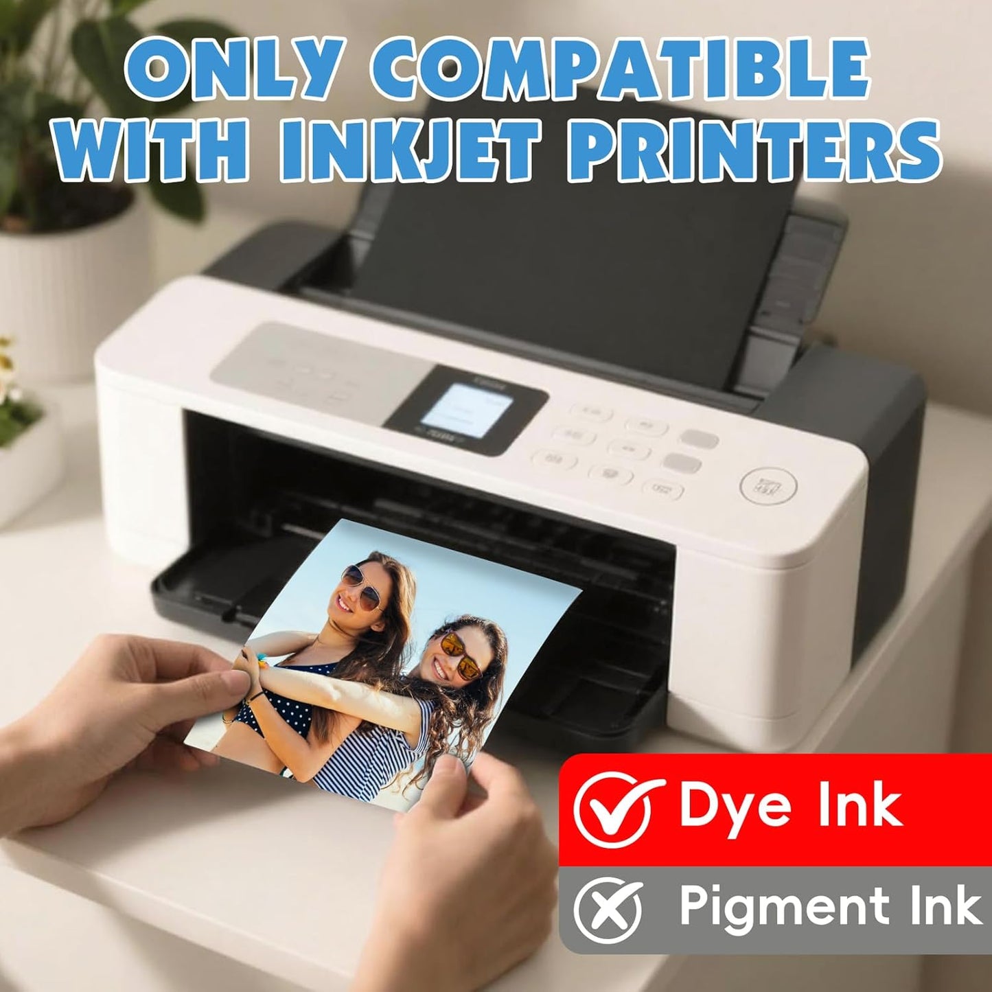 150 Sheets Glossy Photo Paper, 4in x 6in Inkjet Photo Printer Paper, Picture Paper for Photos, Calendars, Brochures, Cards, Menus(180gsm / 48lb)