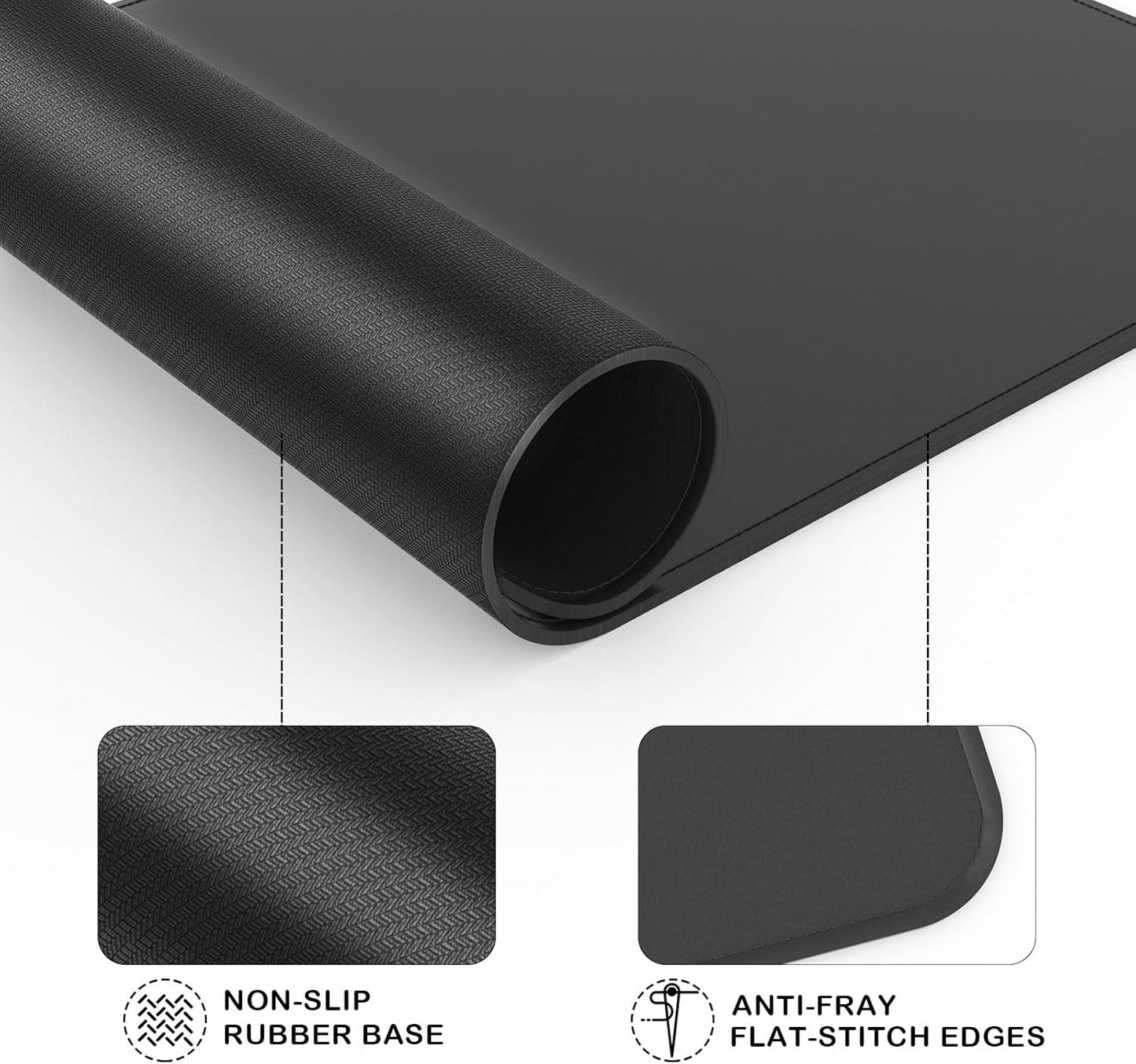 eulps Mouse Pad with Stitched Edge, Multiple Patterns Computer Mouse Pads with Non-Slip Rubber Base, Washable Cloth Mousepad, for Gaming, Laptop, PC (Graphite)