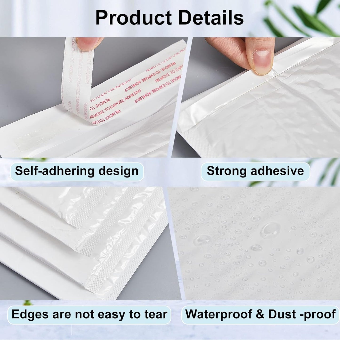 Henoyso 30 Pcs Extra Large Bubble Mailers 14 x 19 Inches Resealable Padded Envelopes Waterproof Shipping Bags Poly Padded Mailers Bulk for Mailing Packaging Small Business(White)