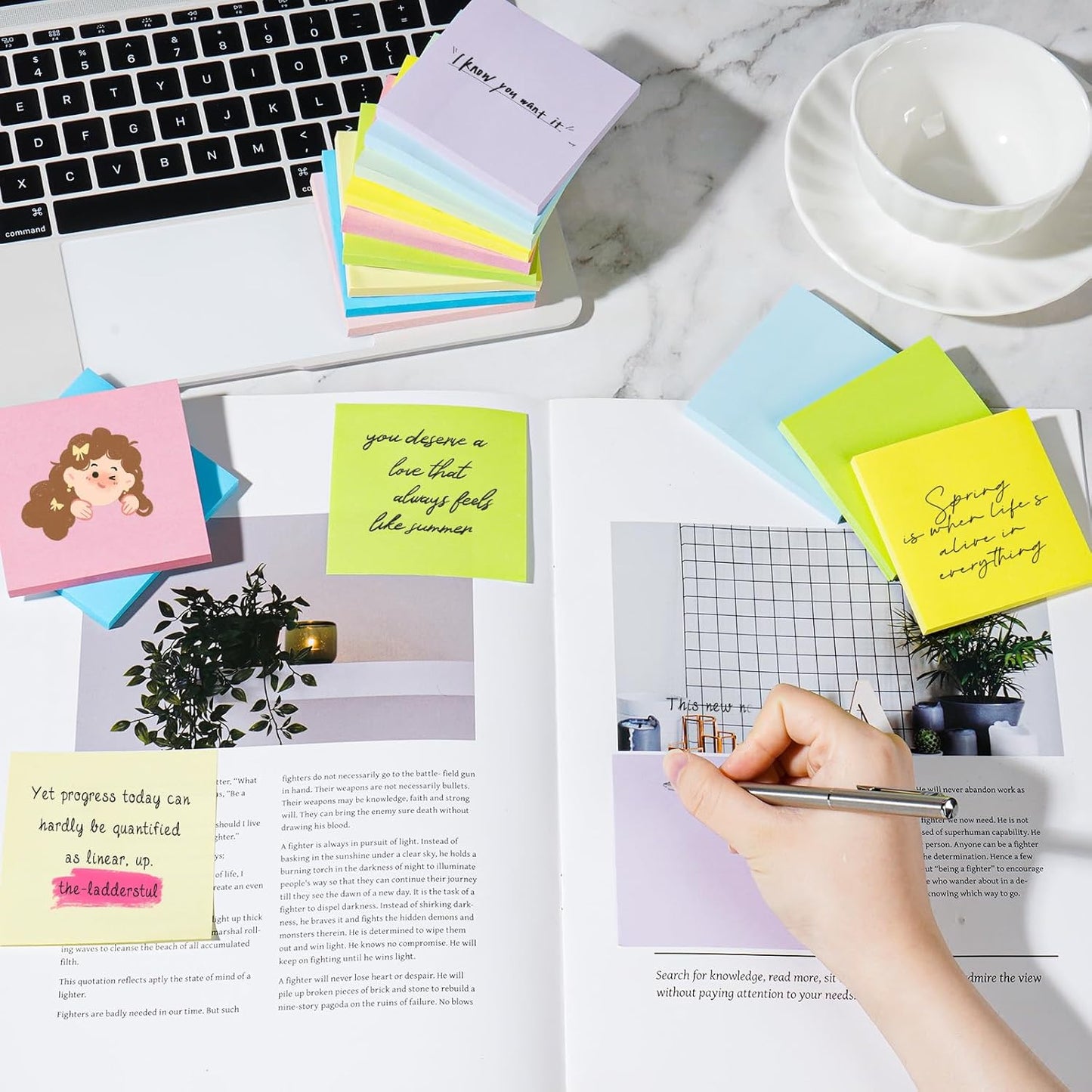 (18 Pads) Sticky Notes 3x3 inch, Self-Stick Pads Pastel Colors Sticky Note, Recyclable, Easy to Post for Home, Office, Notebook