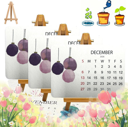 3PC Plantable Seed Calendar 2026, Eco-Friendly Plantable Love Seed Calendar 2026, Perfect Modern Greening Calendars Planner, Month Biodegradable Paper Planner, for Garden and Decor