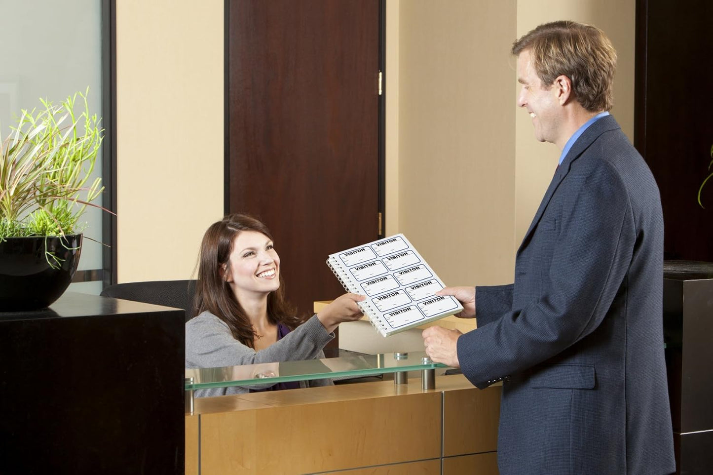 The Spoiled Office Visitor Sign in Book with 500 3"x2" Peel Off Carbonless Visitor Badges, Made in USA – Spiral Log Book for Hospital, Schools, Manufacturing Plants, and Political Offices — Red Vendor