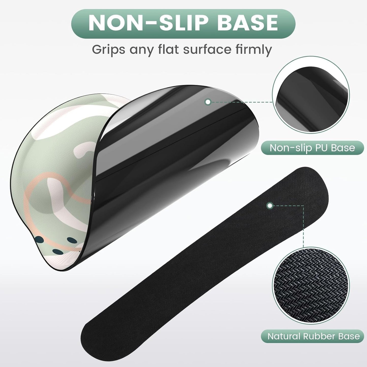 iLeadon Mouse Pad Wrist Support Keyboard Wrist Rest Set, Ergonomic Mouse Pad with Non-Slip Base for Computer Laptop Home Office + Coasters, Easy Typing & Pain Relief Mouse Mat, Tropical Plants