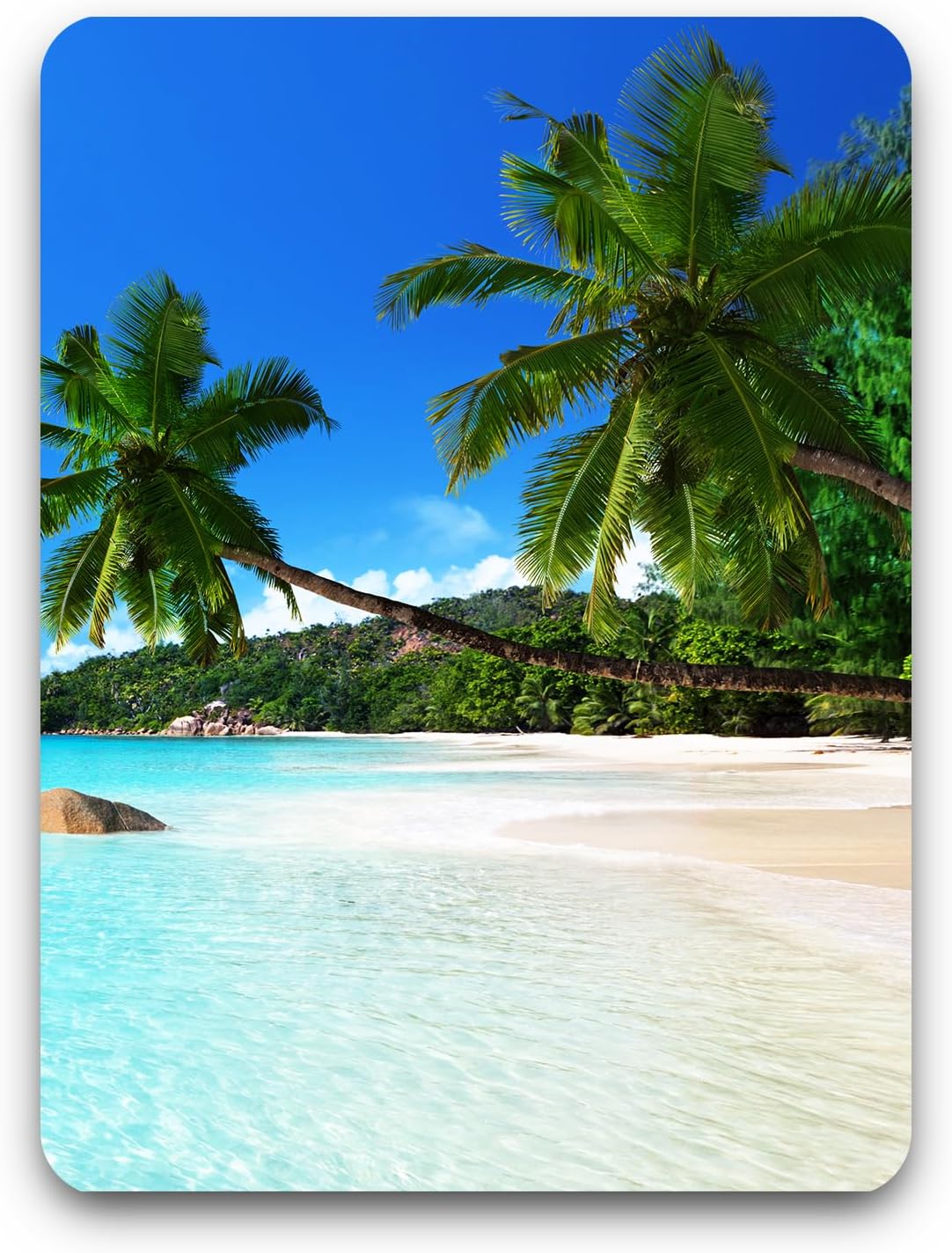 Small Mouse Pad, Mini Mouse Pad 6 x 8 Inch, Thick Rubber Waterproof Mouse Mat, Cute Mousepad for Women Men Kids Wireless Mouse Mini Laptops Keyboard Tray Home Office Travel, Blue Beach Tree