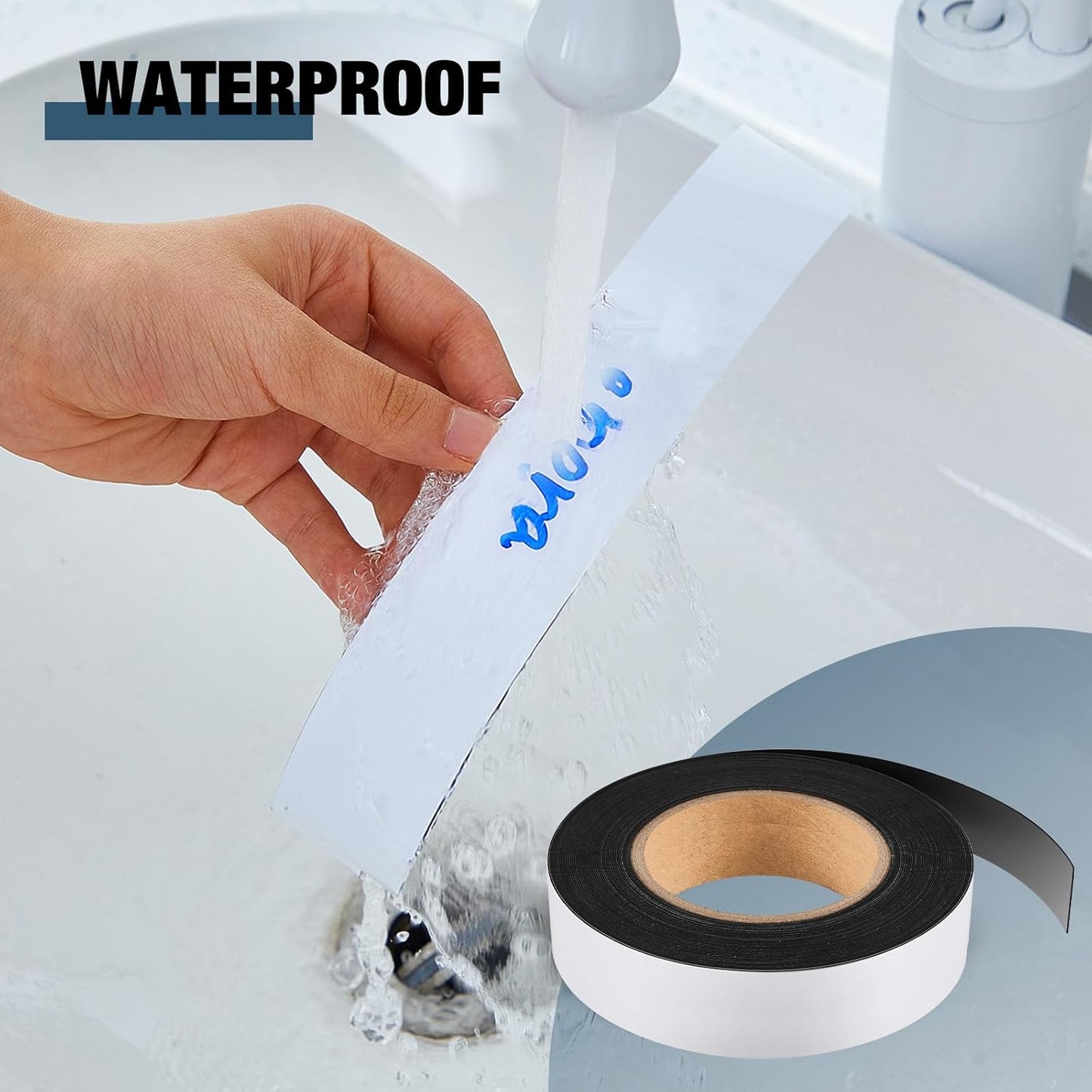 Amylove 2" x 30ft Magnetic Tape Strip Roll, Dry Erase Label, Writable Magnets Sticky Labels, Flexible Magnet Dry Erase Tape Strips for Whiteboards, Refrigerator, Crafts, DIY Storage