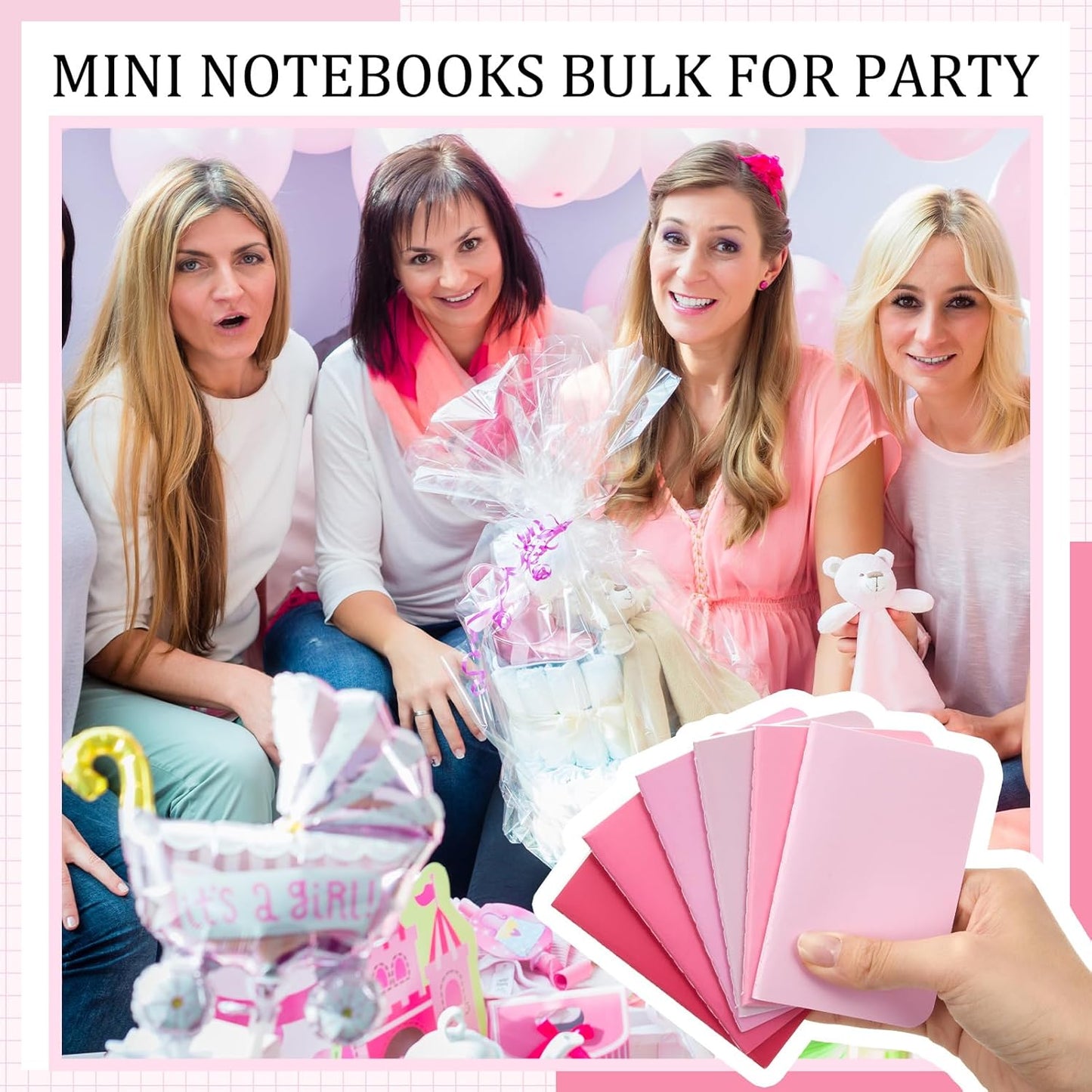 Outus 36 Pcs Pocket Notebook Mini Journal 2.5" x 4" Kraft Paper Mini Notepad Bulk Softcover Pocket Notepad Memo Diary Subject Notebooks for Student Traveler School(Pink, Blank Cover)