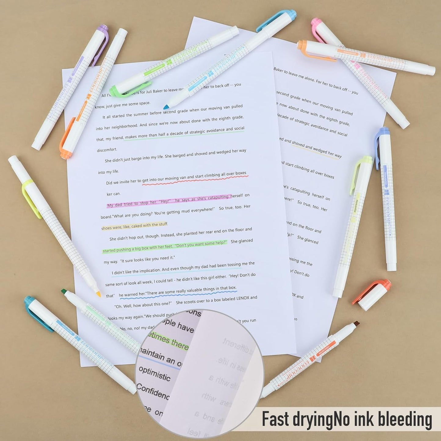 EooUooIP Dual-Tip Highlighter Set, 12 Pack, Pastel Highlighter Assorted Colors, Chisel and Fine Tips Bible Highlighters, No Bleed Highlighters Markers for Bible Journals Planners Books Notes