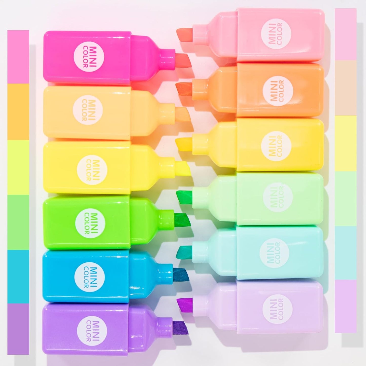 12 Pcs Rabtti Shape Cute Mini Highlighters Pen Pastel Color Highlighters Assorted Colors Chisel Tip Kawaii Gift Highlighter Marker