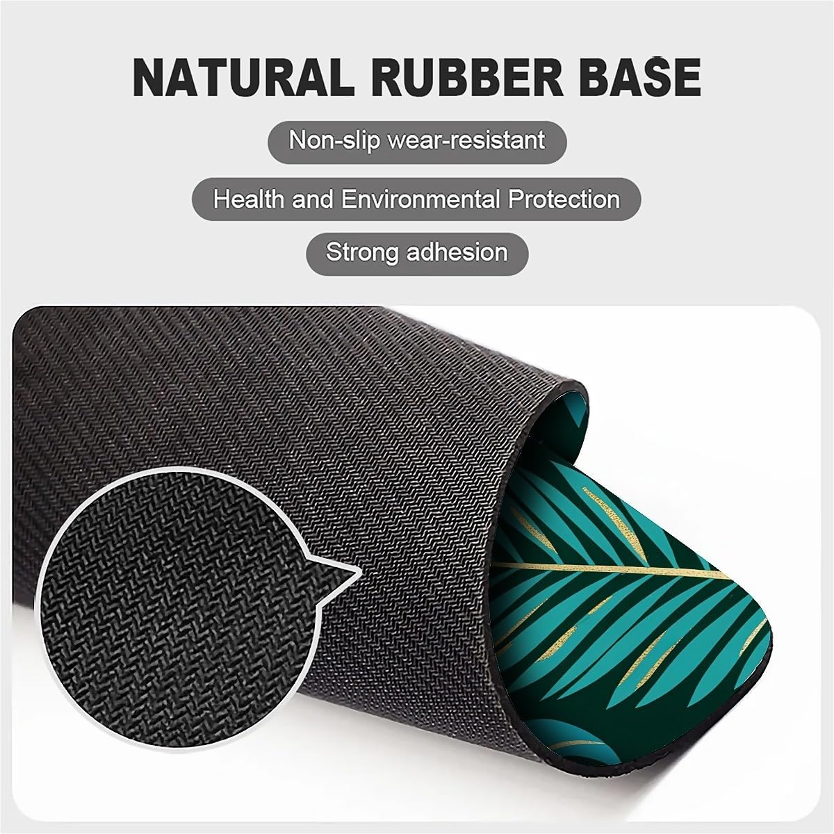 Square Mouse Pad Tropical Plants 2, Personalized Premium-Textured Custom Mouse Mat Design, Washable Mousepad Cloth, Non-Slip Rubber Base Computer Mouse Pads for Wireless Mouse