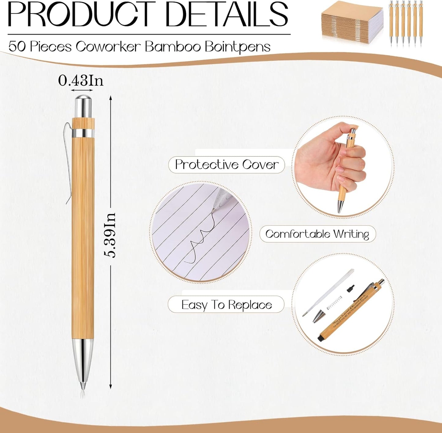 Kisston 50 Sets Mini Pocket Notebook with Pens Bulk Valentine Notebook Gifts Small Memo Notepad with Bamboo Pens for Employee Coworker Team Gifts(Classic Color)