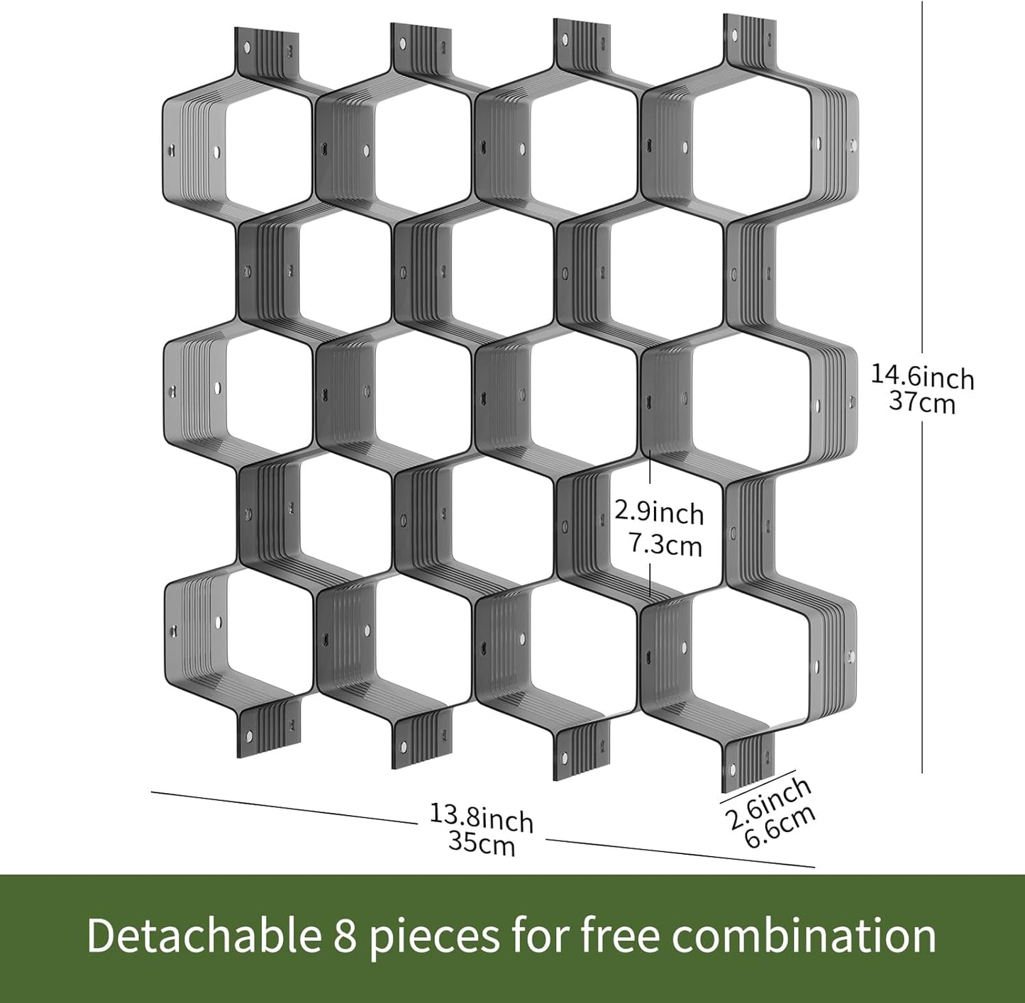 Honeycomb Separator Adjustable Drawer Organizer Divider for Underwear Belt-Scarf Socks Organizer (Black(4pcs))