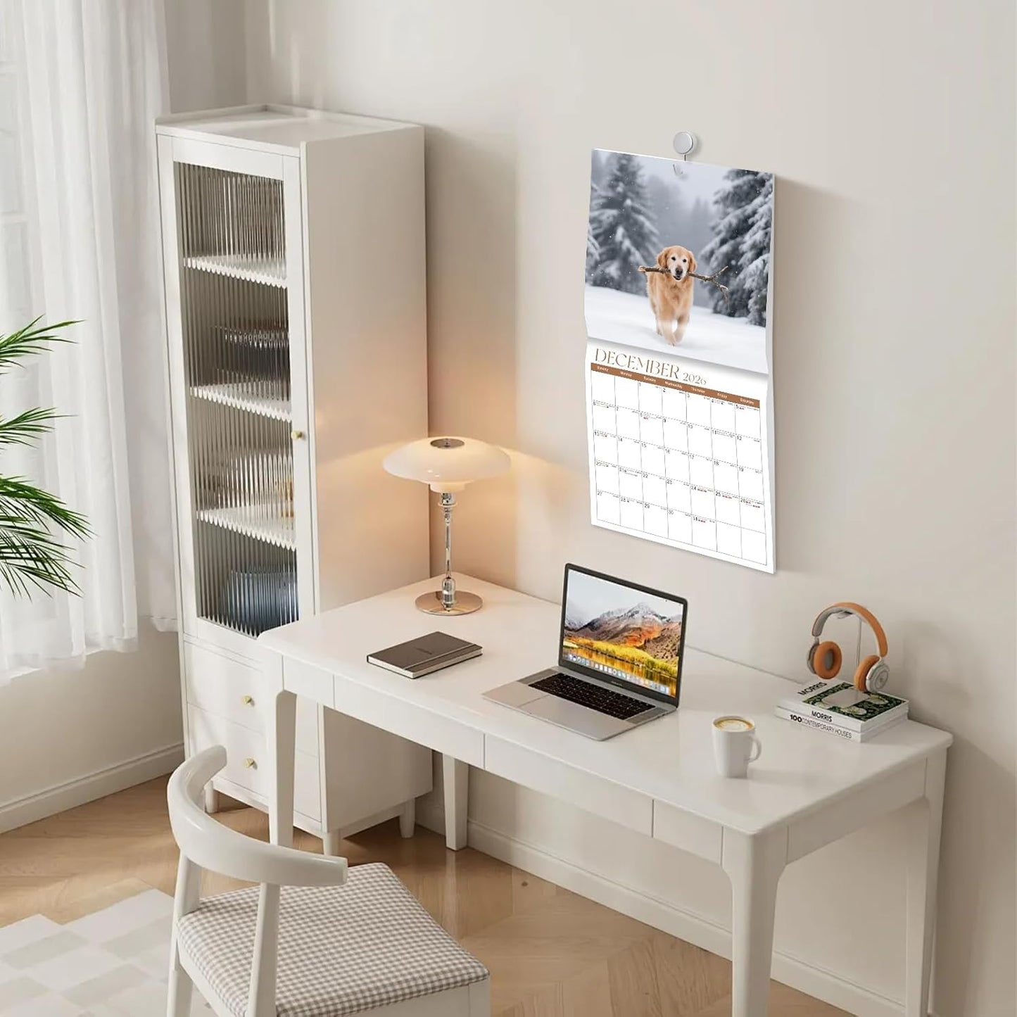 2026 Calendar, 2026 Wall Calendar, Monthly Calendars 12 Month Pet Dog 12" x 24" Opened, Thick Glossy Paper for Organizing Planning, Ideal for Home Office