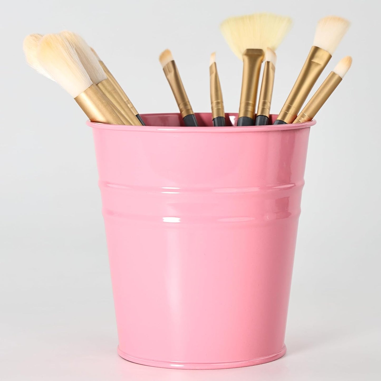 Pen Holder Cups for Desk,Metal Pencil Holder,Marker Pen Storage Holder Desktop Stationery Organizer Makeup Brush Holders, Desk Accessories & Workspace Organizers for Office School Home -2 Pack (Pink)